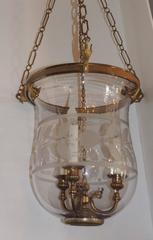 Wonderful French Empire Dore Bronze-Mounted Etched Lantern Neoclassical Fixture