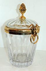 Wonderful Martin Benito Signed Crystal Gilt Bronze Ormolu Ram Handle Ice Bucket