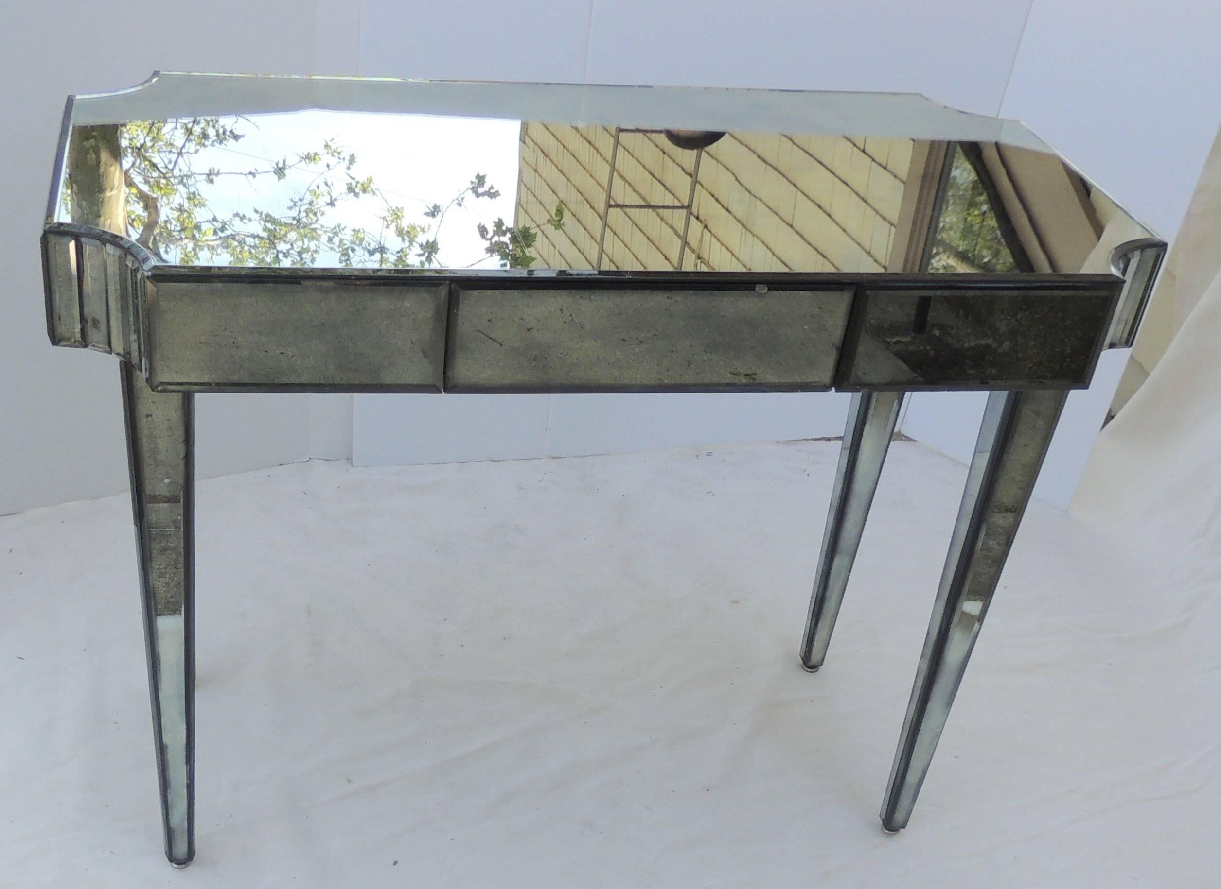Wonderful Mirrored Vanity Desk Mid-Century Dressing Table Hollywood Regency Deco 2