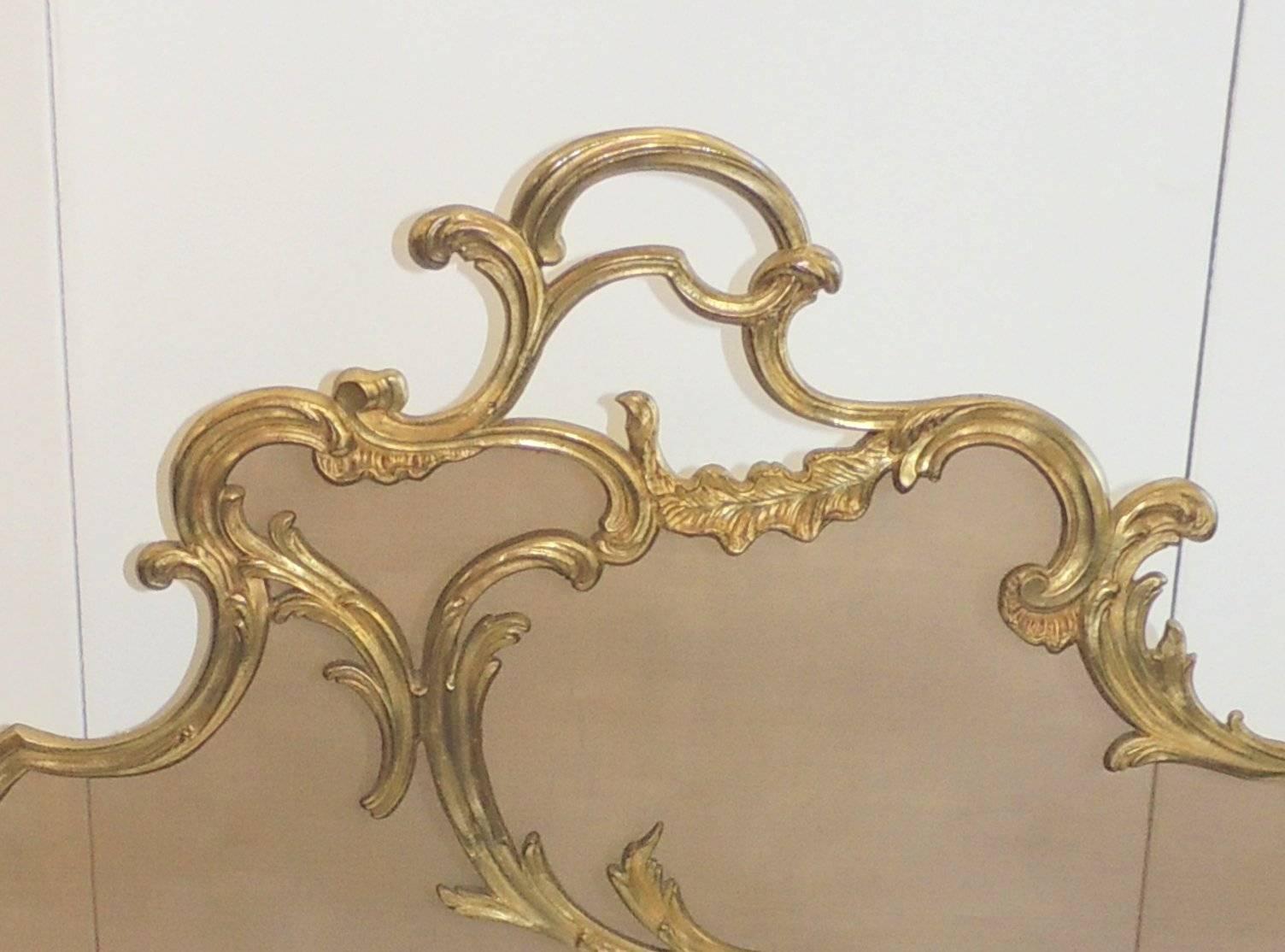Mid-20th Century Wonderful Rococo French Vintage Gilt Bronze Scroll Fire Place Screen Firescreen