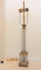 Wonderful Pair French Diamond Cut Crystal Gilt Dore Bronze Ormolu Mounted Lamps