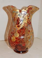 Wonderful Pair Moser Vases Fine Quality Art Glass Art Nouveau Deco Gilt Enamel