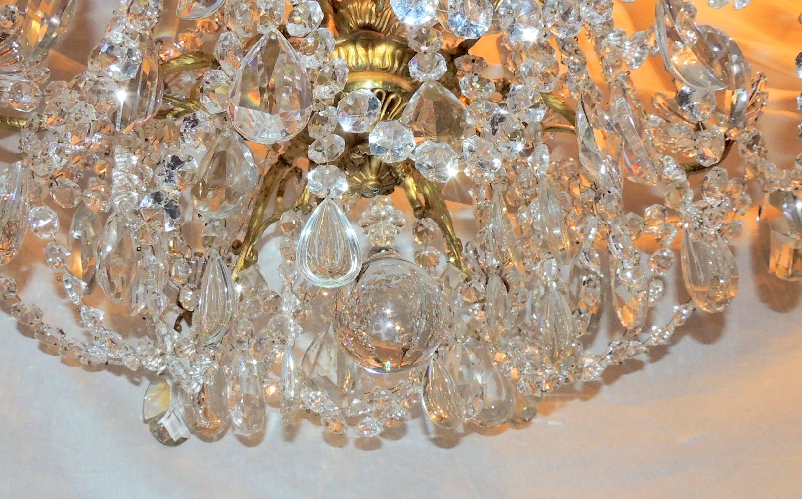 Wonderful French Baccarat Bronze and Crystal Twelve-Light Cascading Chandelier 1