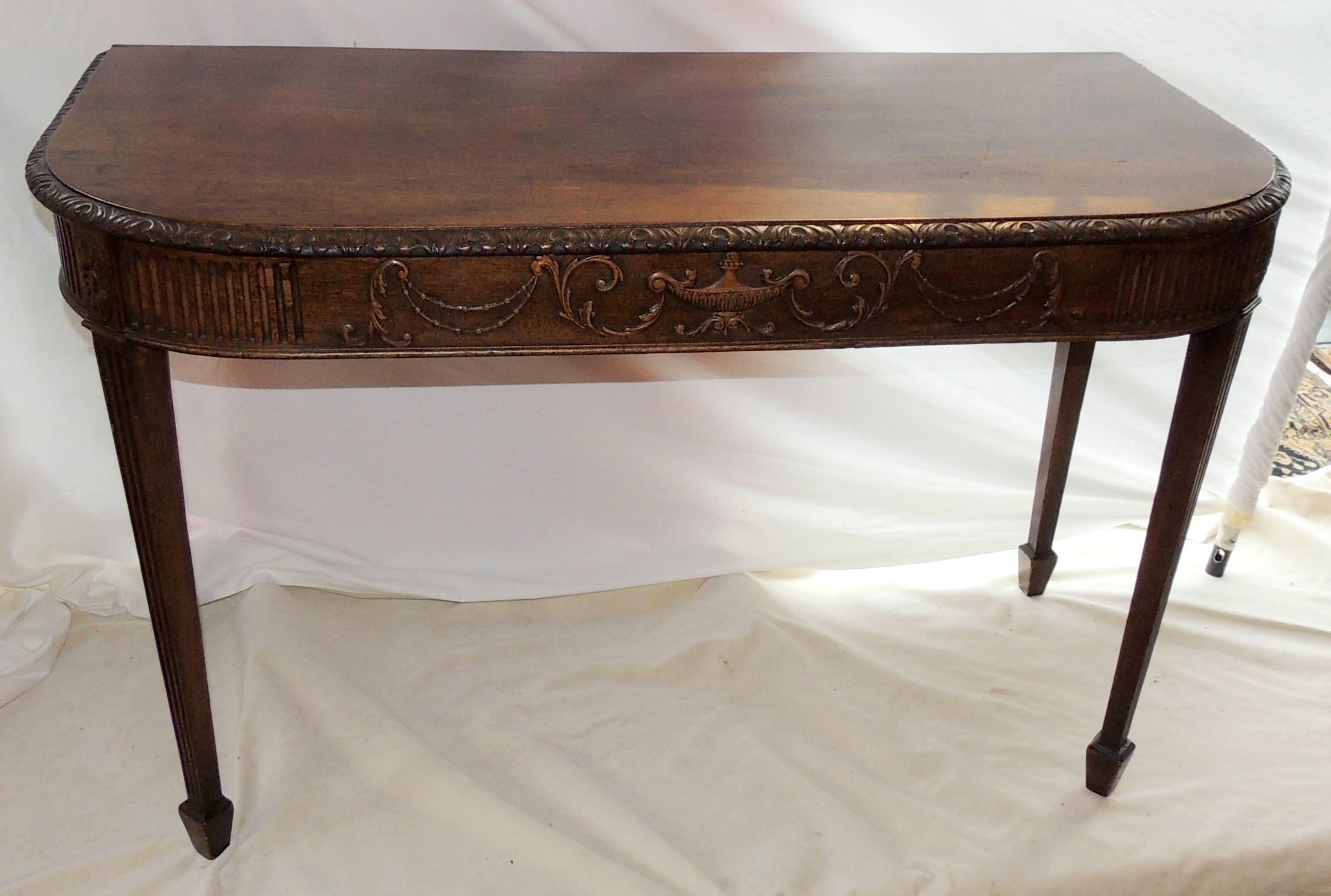 Handsome Federal Pair of Carved English Consoles Tables Servers Duncan Phyfe 1