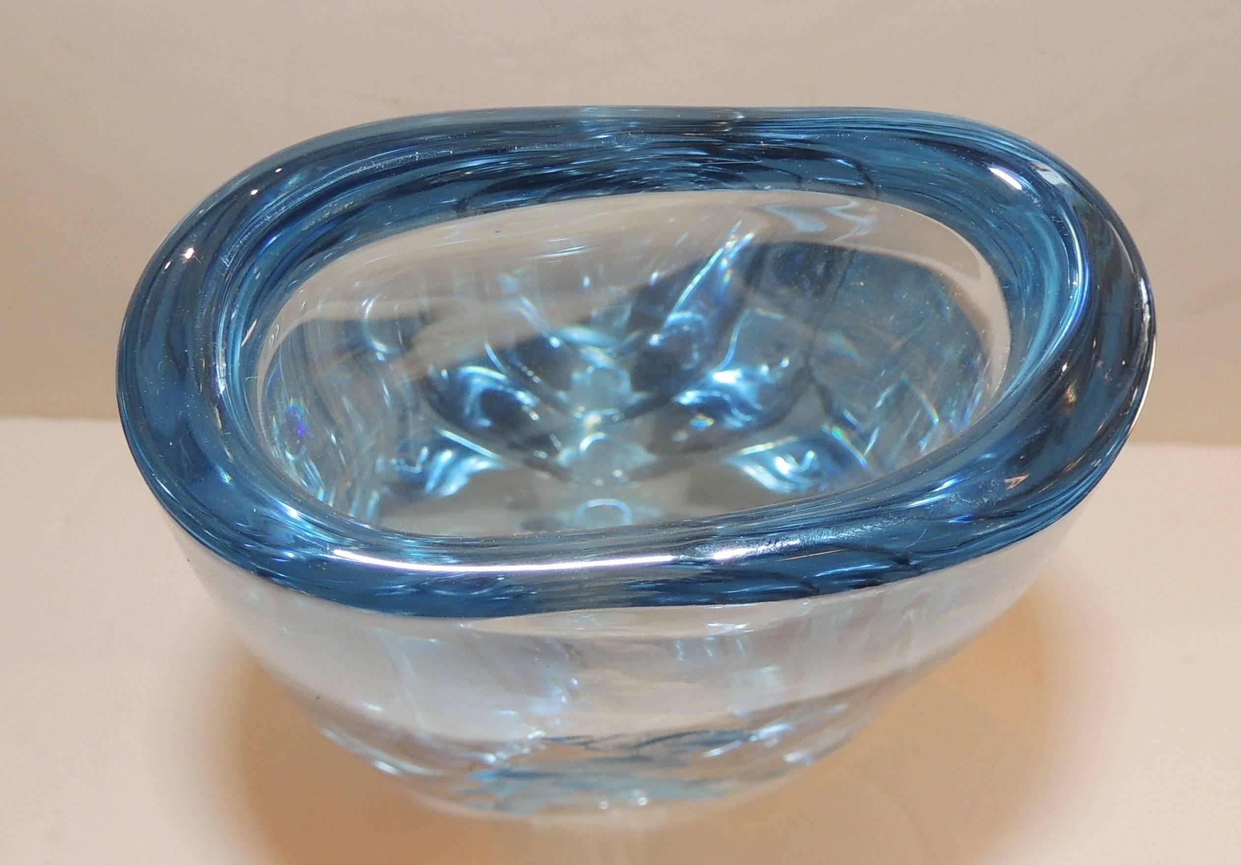 Art Glass Beautiful Vintage Signed  Strombergshyttan Huntress Crystal Vase Collectable For Sale