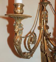 Wonderful Pair of French Large Bronze Empire Regency Lady Figural Tassel Sconces