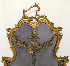 Wonderful French Bronze Fireplace Ormolu Fire Place Screen Butterfly Garland