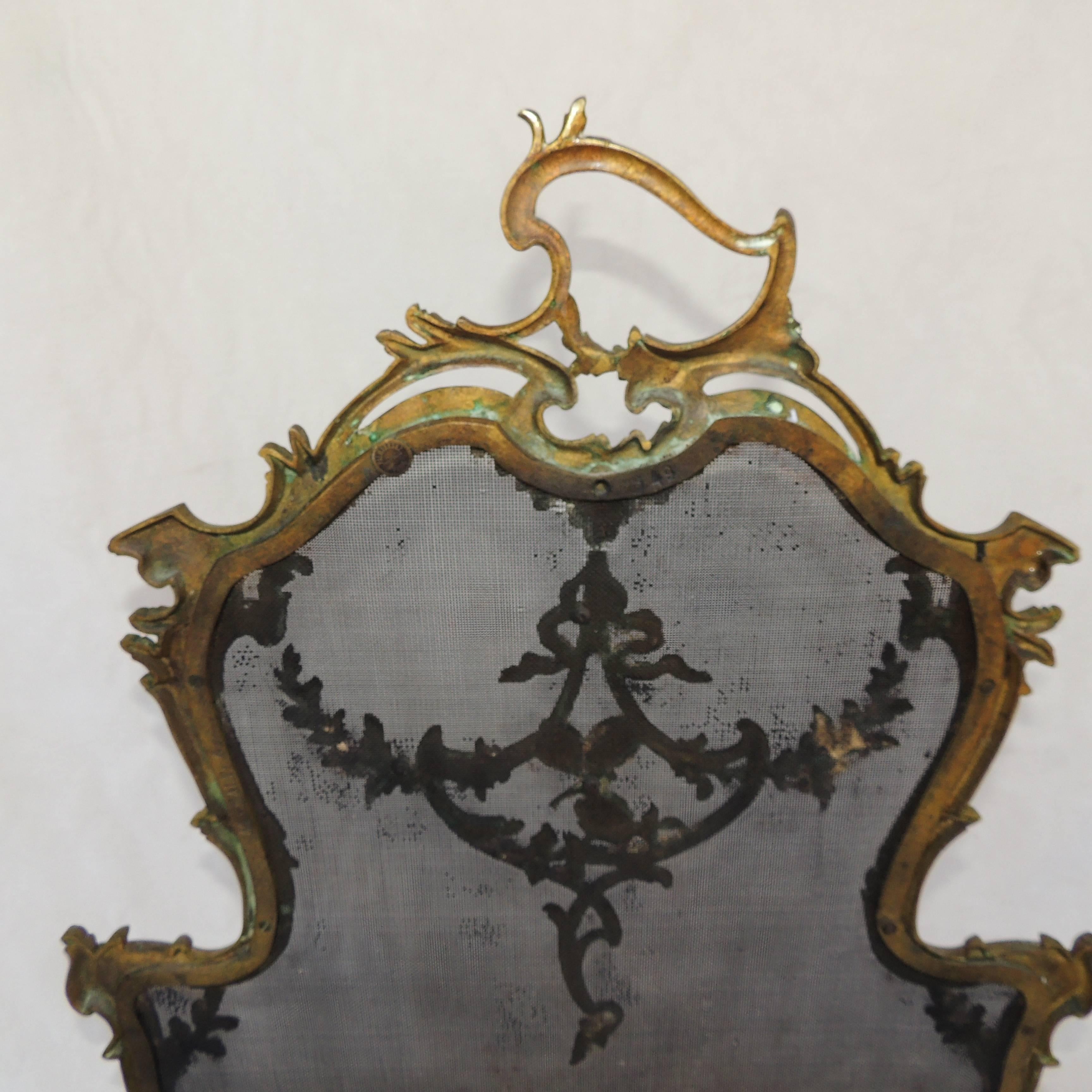 Maravillosa Chimenea Francesa de Bronce Ormolu Pantalla para Chimenea Guirnalda de Mariposas en venta 1