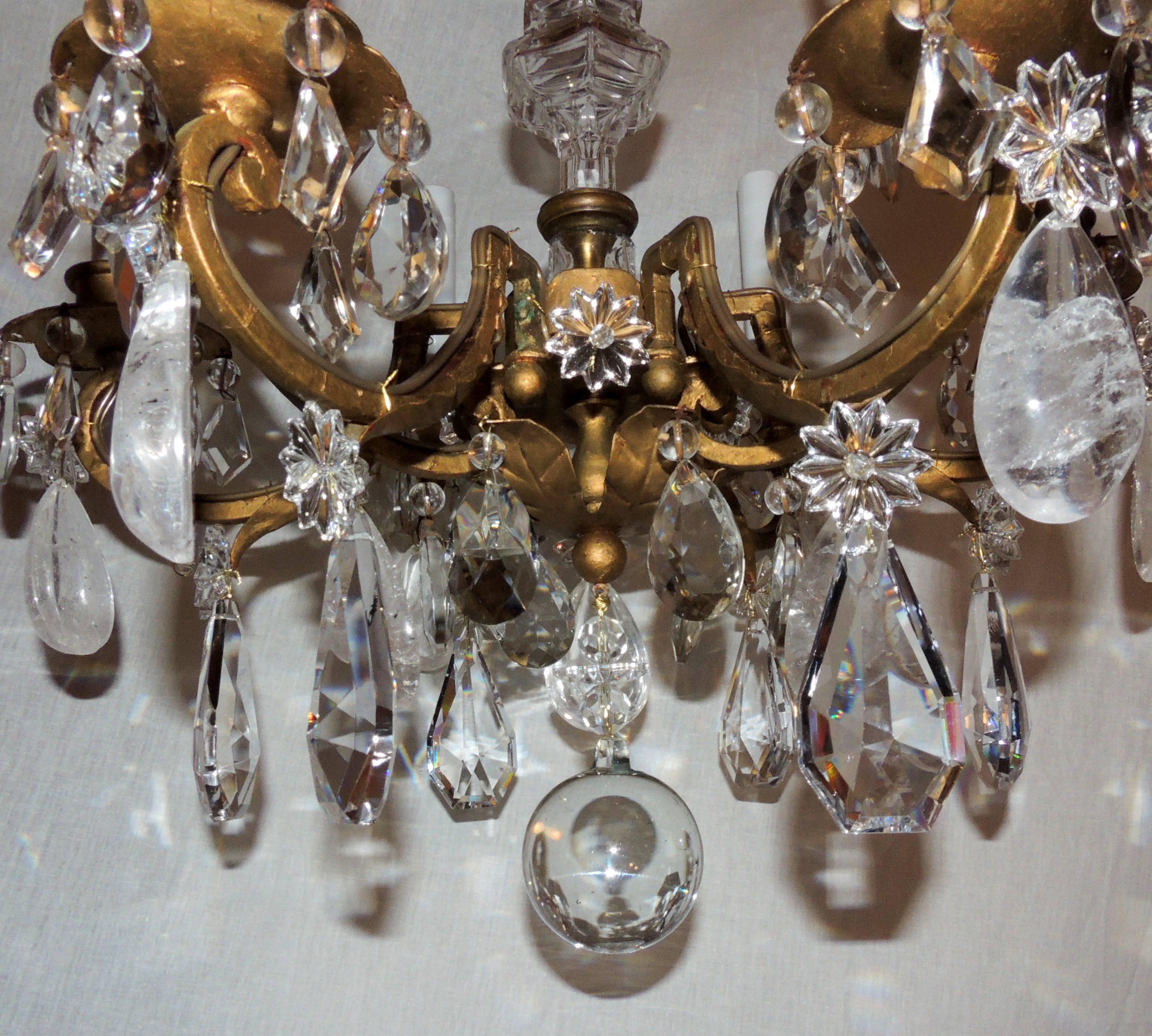 Bagues-Kronleuchter mit sechs Leuchten aus vergoldetem Bergkristall, französische Pagode im Angebot 2