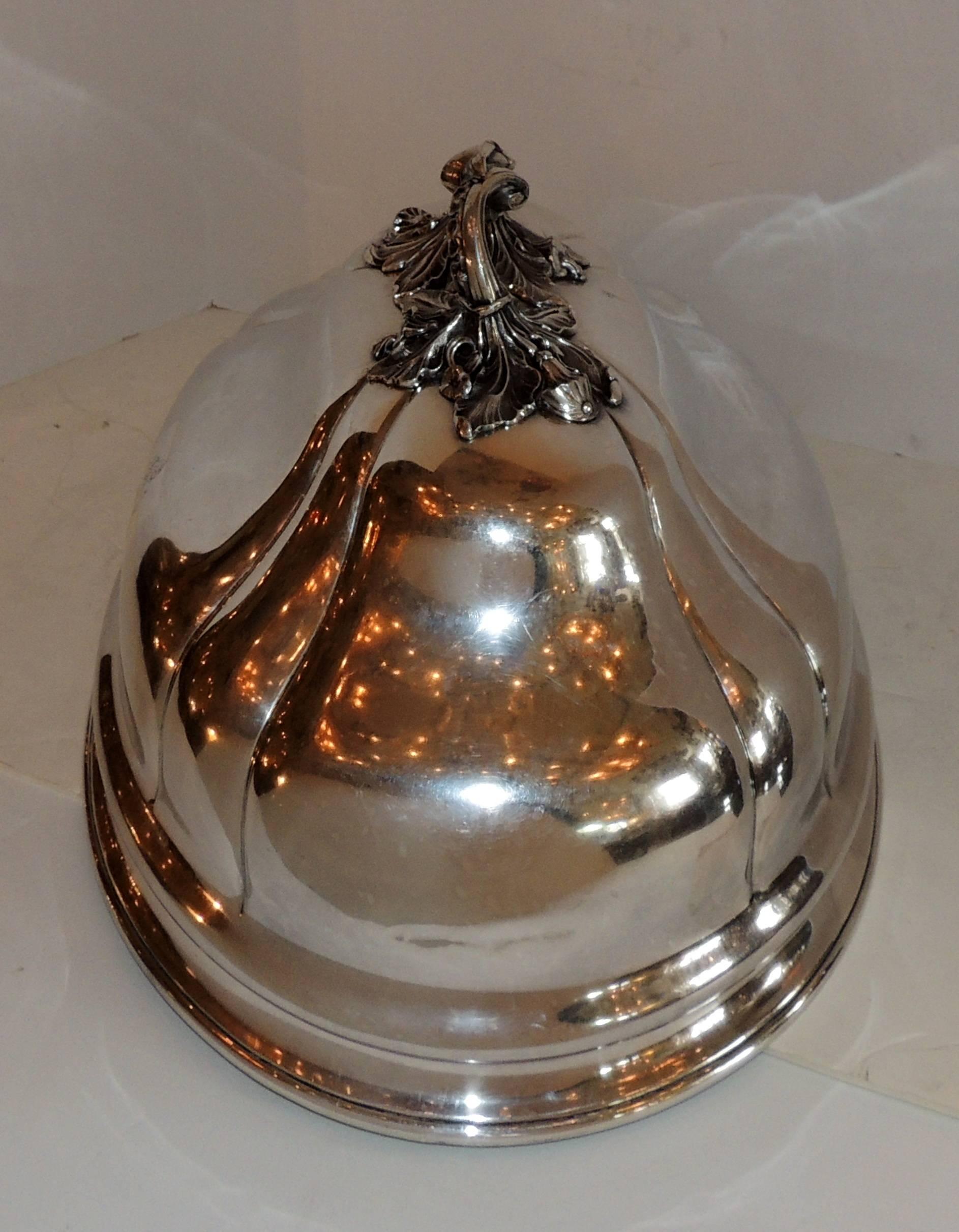 Late 19th Century Antique Serving Silver Plated Meat Food Turkey Dome Cover Victorian Cloche Large