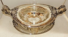 Caldwell Sterling Silver Two-Piece Centerpiece Pierced Handle Bowl & under Tray