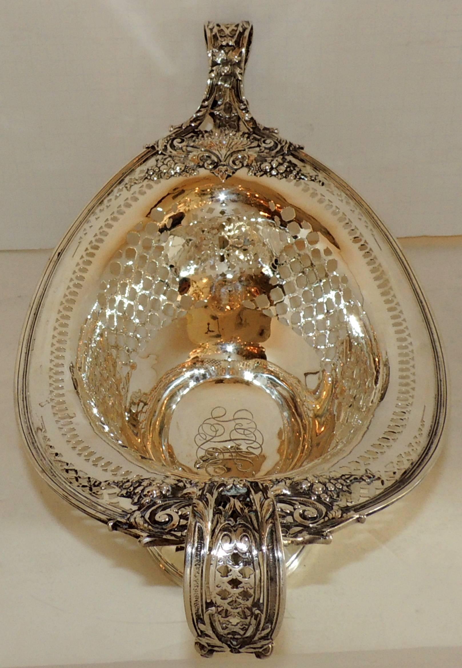 Mid-20th Century Caldwell Sterling Silver Two-Piece Centerpiece Pierced Handle Bowl & under Tray