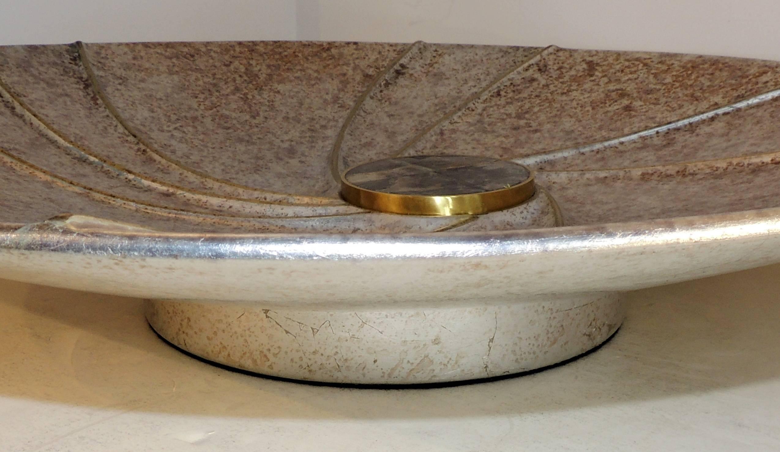 Raffinato centrotavola rotondo di Lorin Marsh, in stile Mid-Century Modern, con pietre preziose, A. Silver In condizioni buone in vendita a Roslyn, NY
