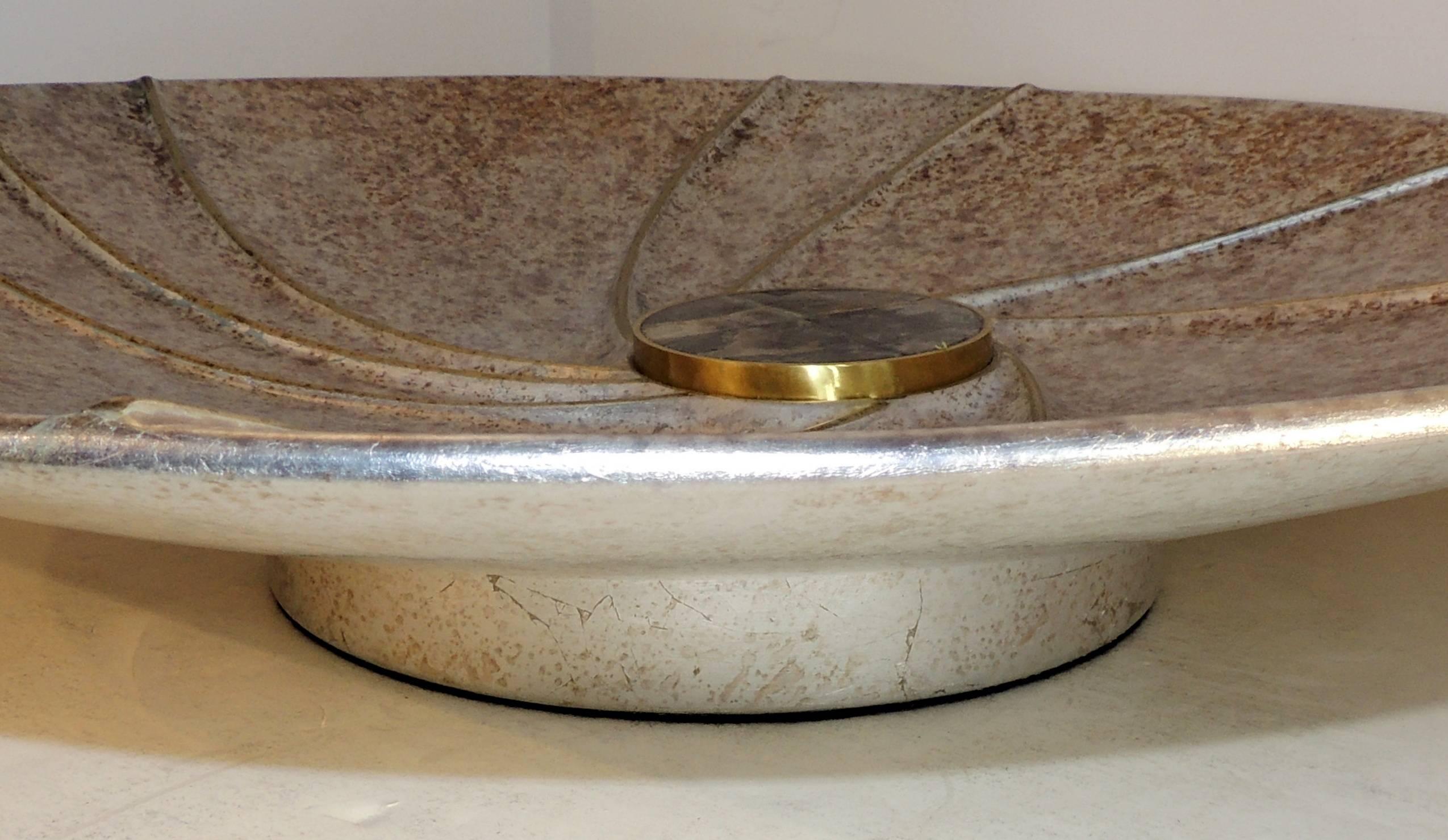 Contemporary Fine Mid-Century Modern Lorin Marsh Round Centerpiece Precious Stone Silver For Sale