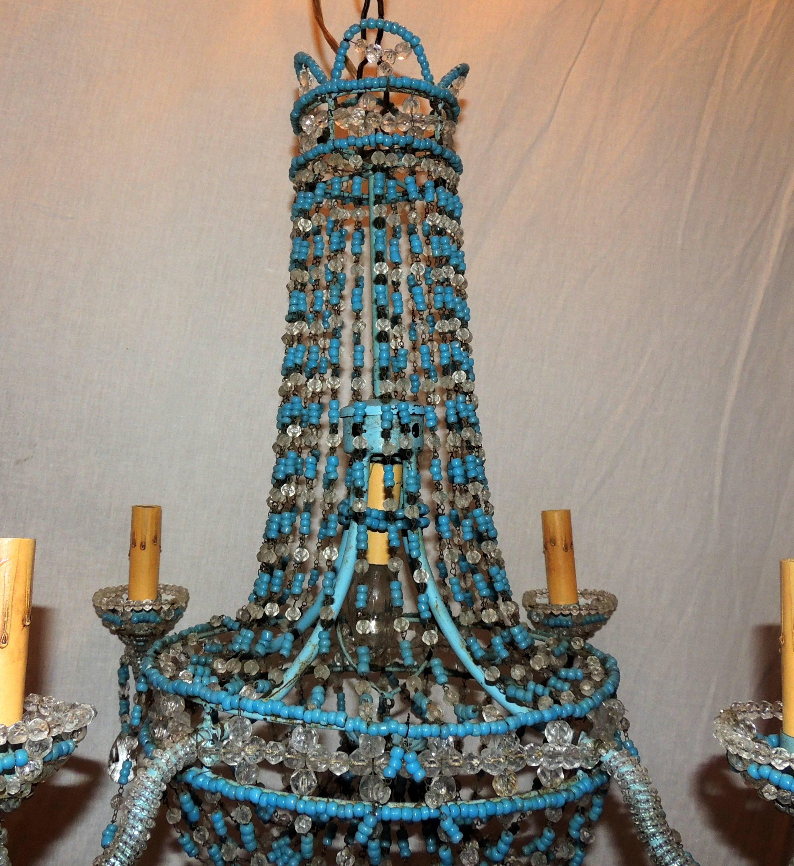 turquoise crystal chandelier