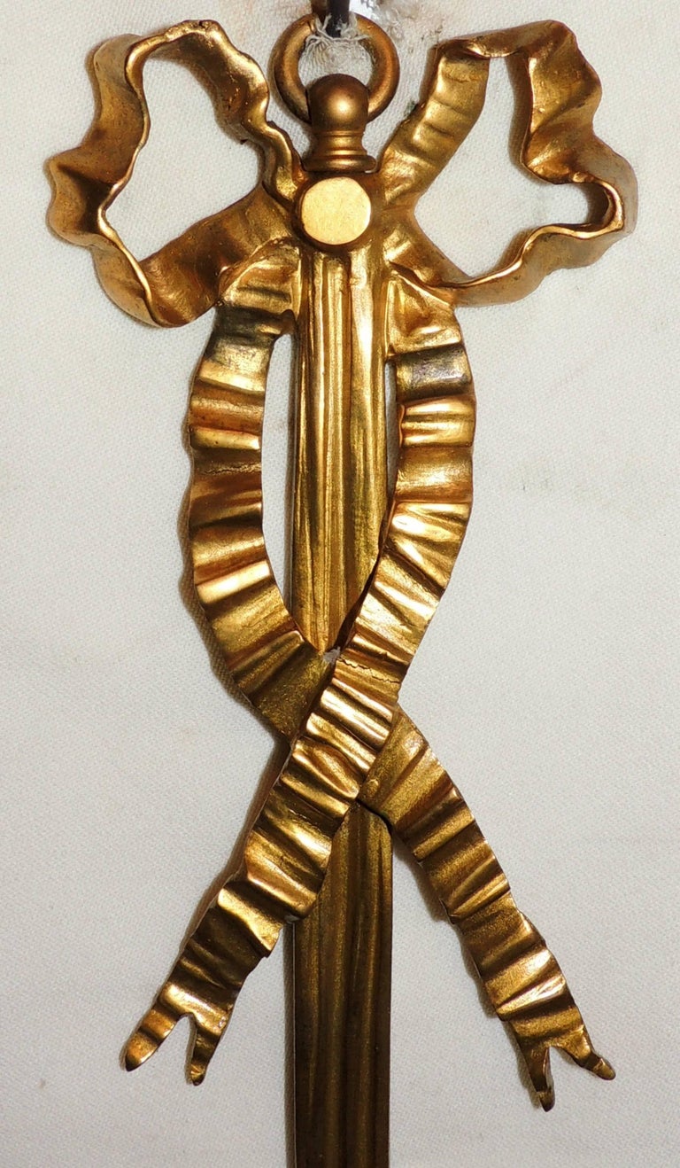 Pair of Antique French Bronze Louis XVI Ribbon Bow Flower Tassel ...