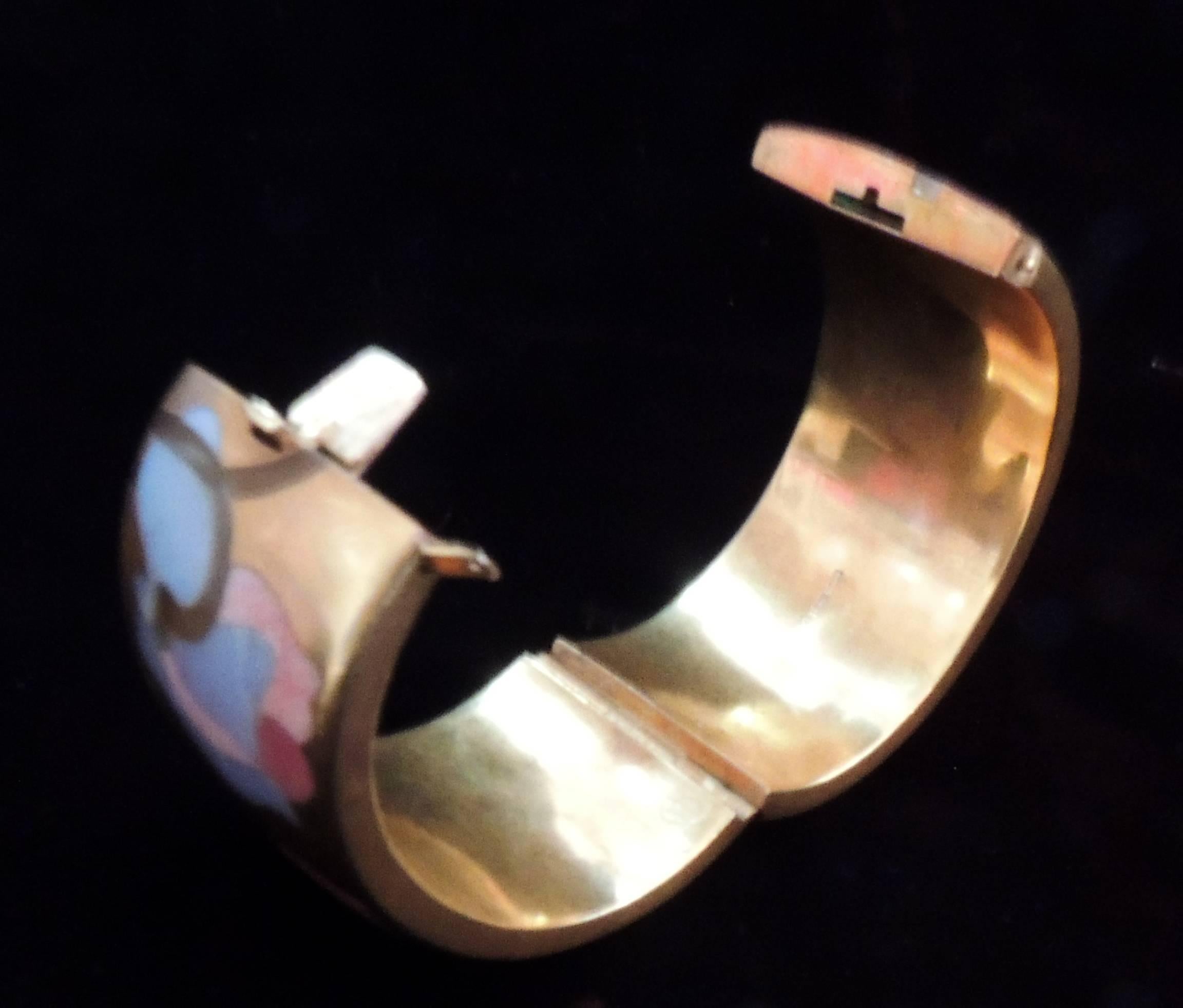 Angela Cummings Tiffany & Co. Carved Stone Inlaid 18-Karat Gold Bracelet Bangle 3