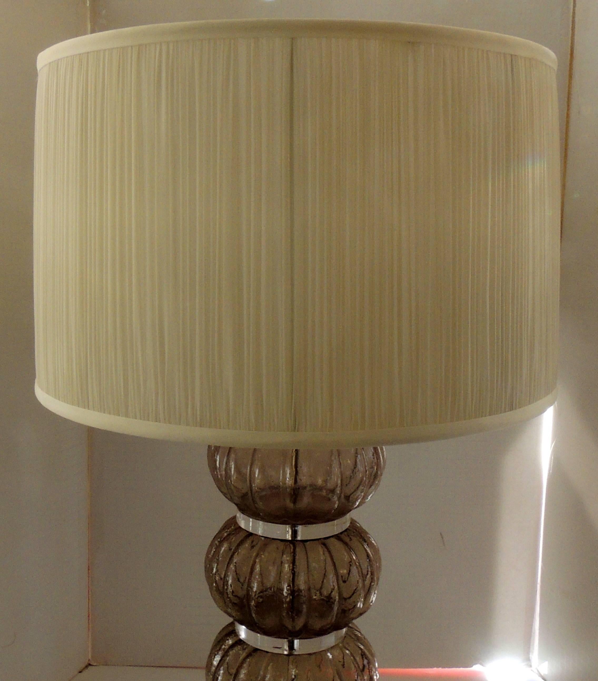 Wonderful Mid-Century Modern Pair of Italian Venetian Lucite Murano Glass Lamps In Good Condition In Roslyn, NY