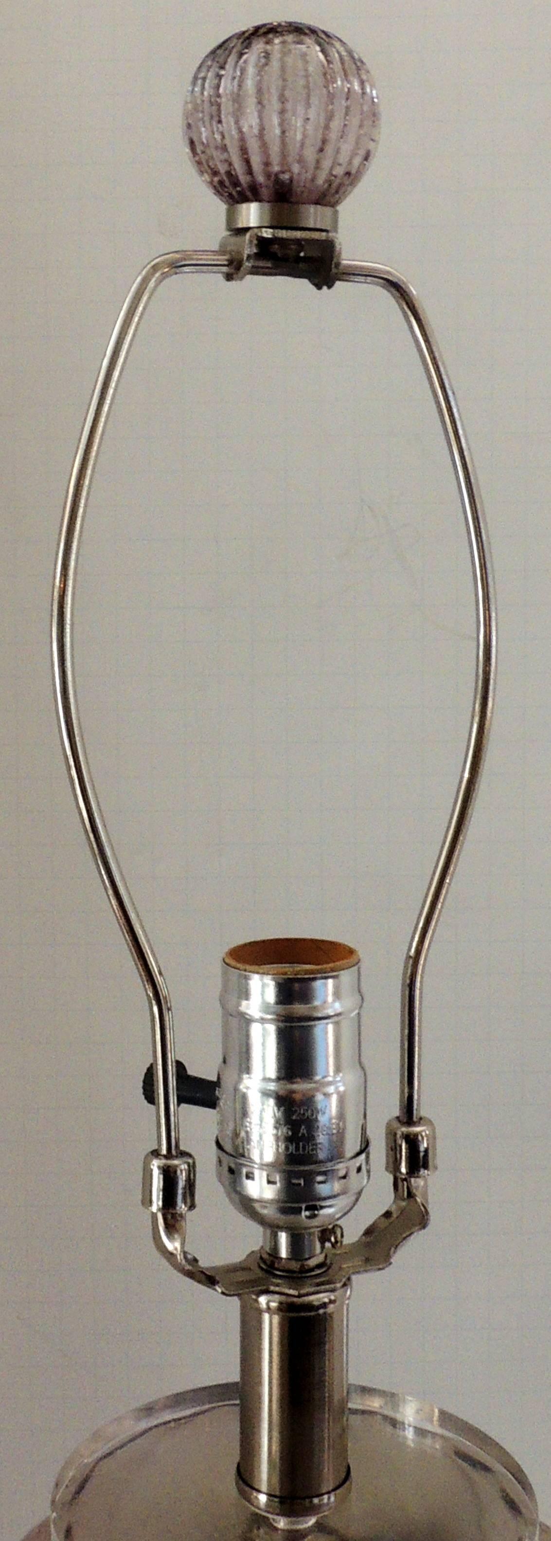 Wonderful Mid-Century Modern Pair of Italian Venetian Lucite Murano Glass Lamps 1