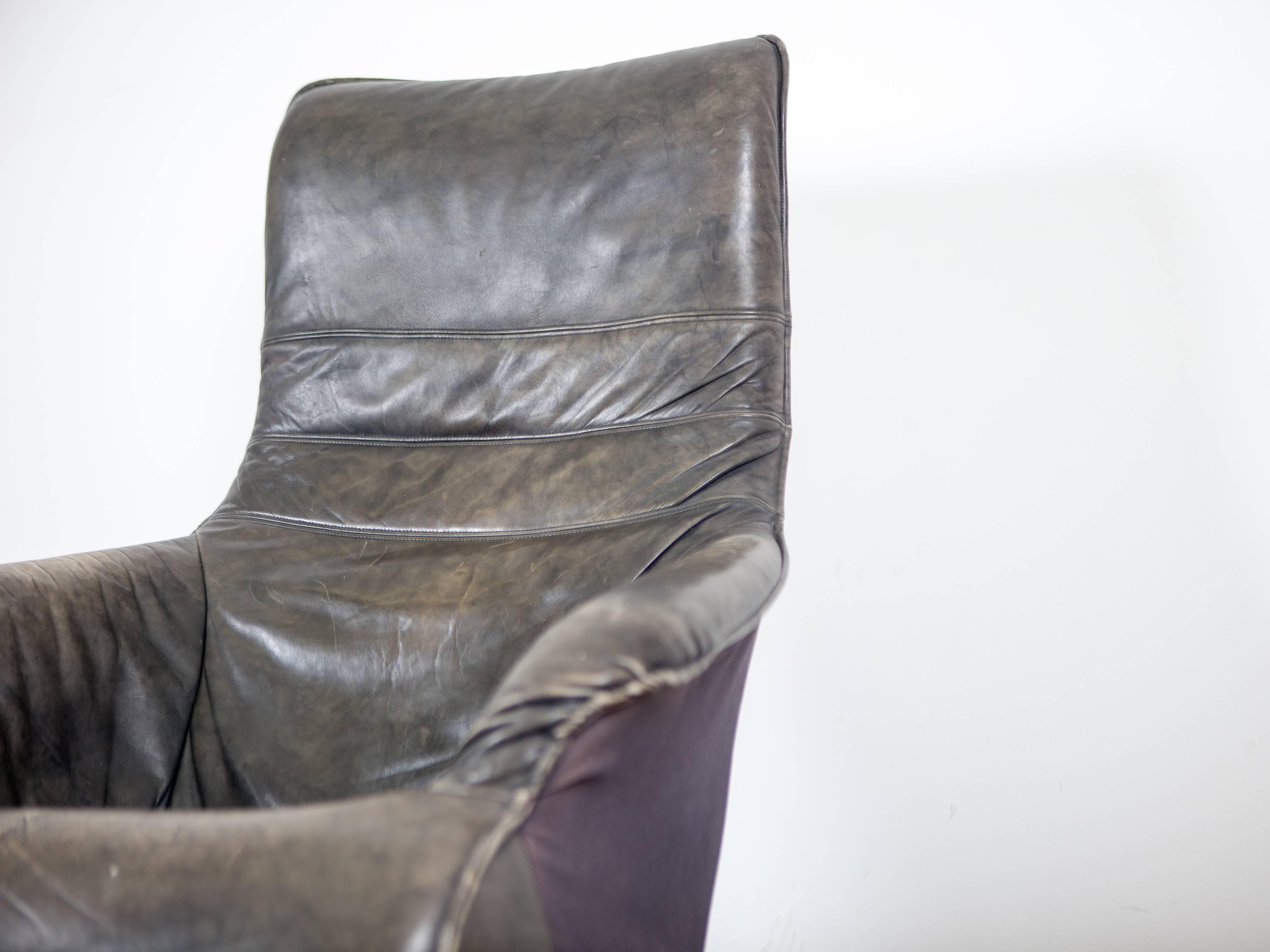 Swedish Mid-Century Lounge Chair with Chrome Swivel Base 2