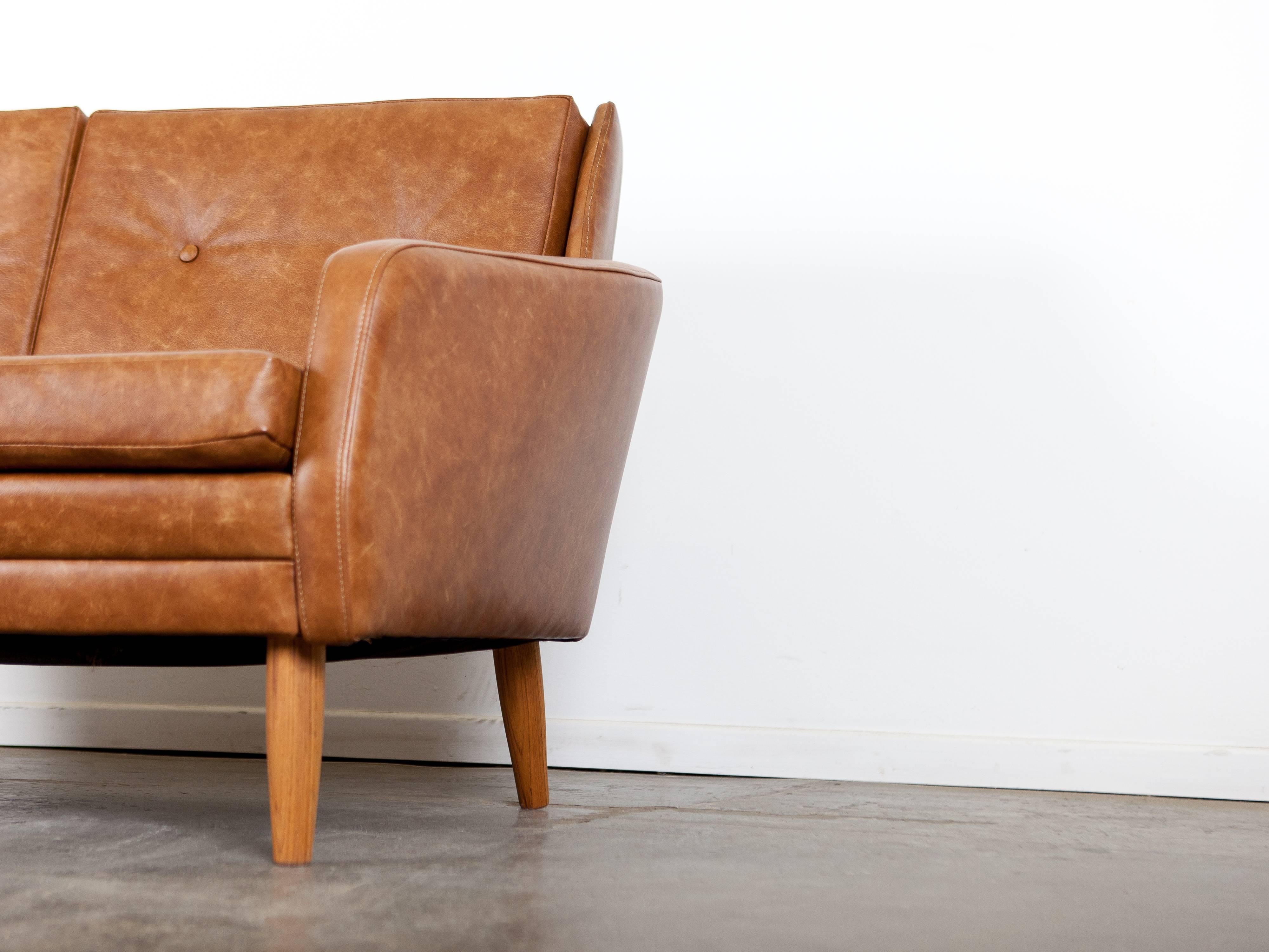 leather mid century loveseat