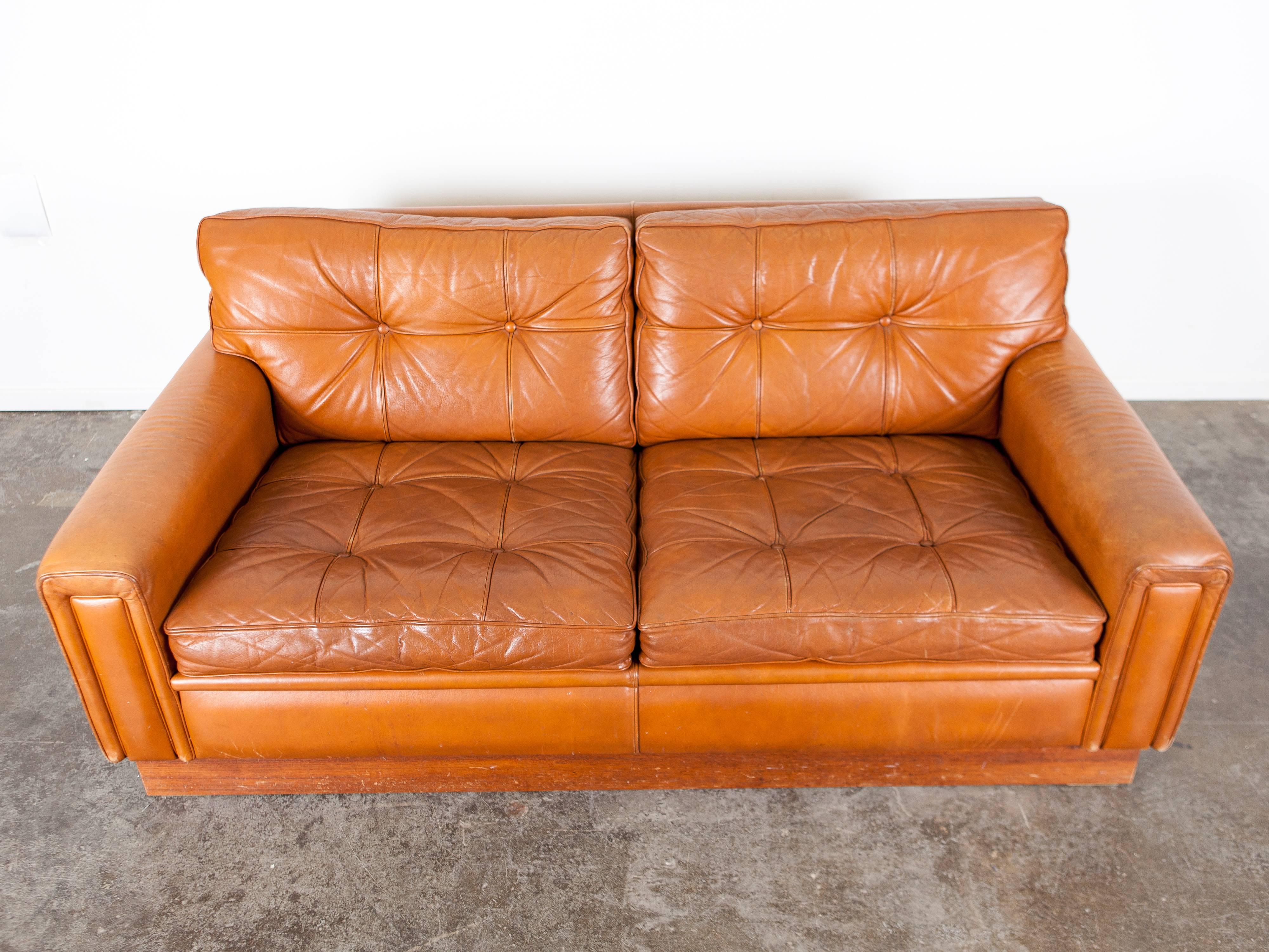 Mid-Century Modern Mid-Century Brown Leather Sofa by Arne Norell