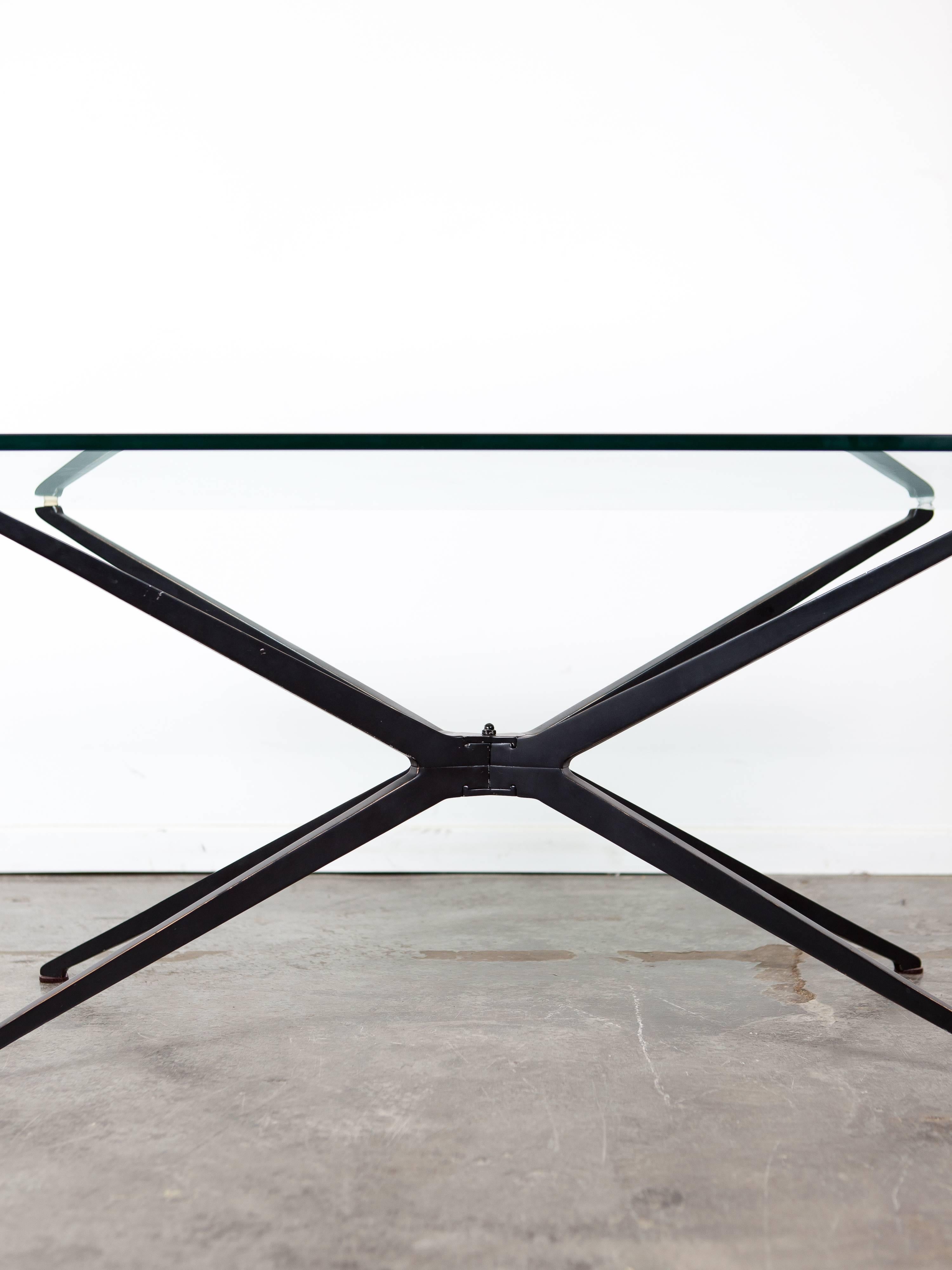 Glass Top Mid-Century Modern Coffee Table For Sale 2