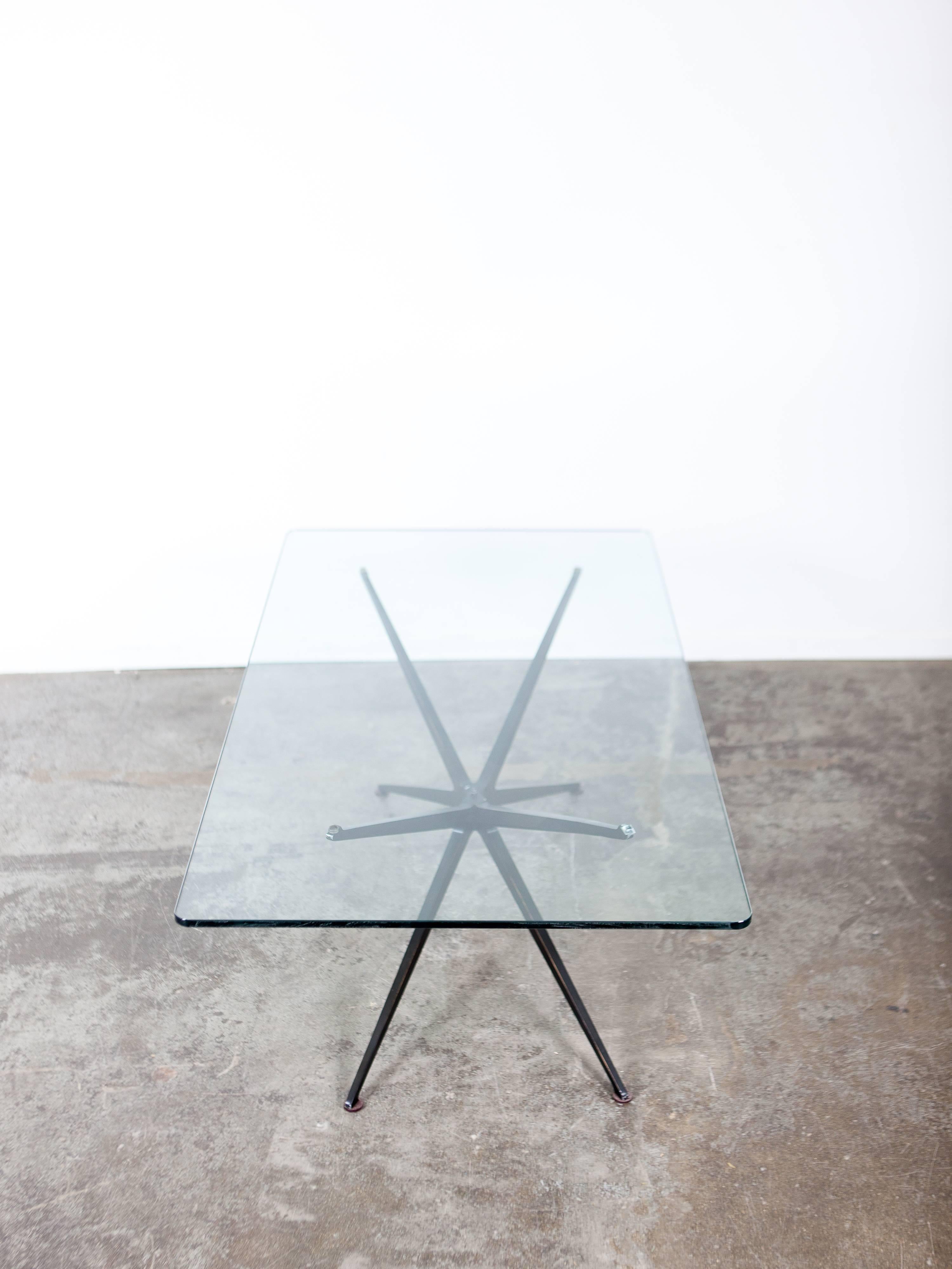 Mid-20th Century Glass Top Mid-Century Modern Coffee Table For Sale