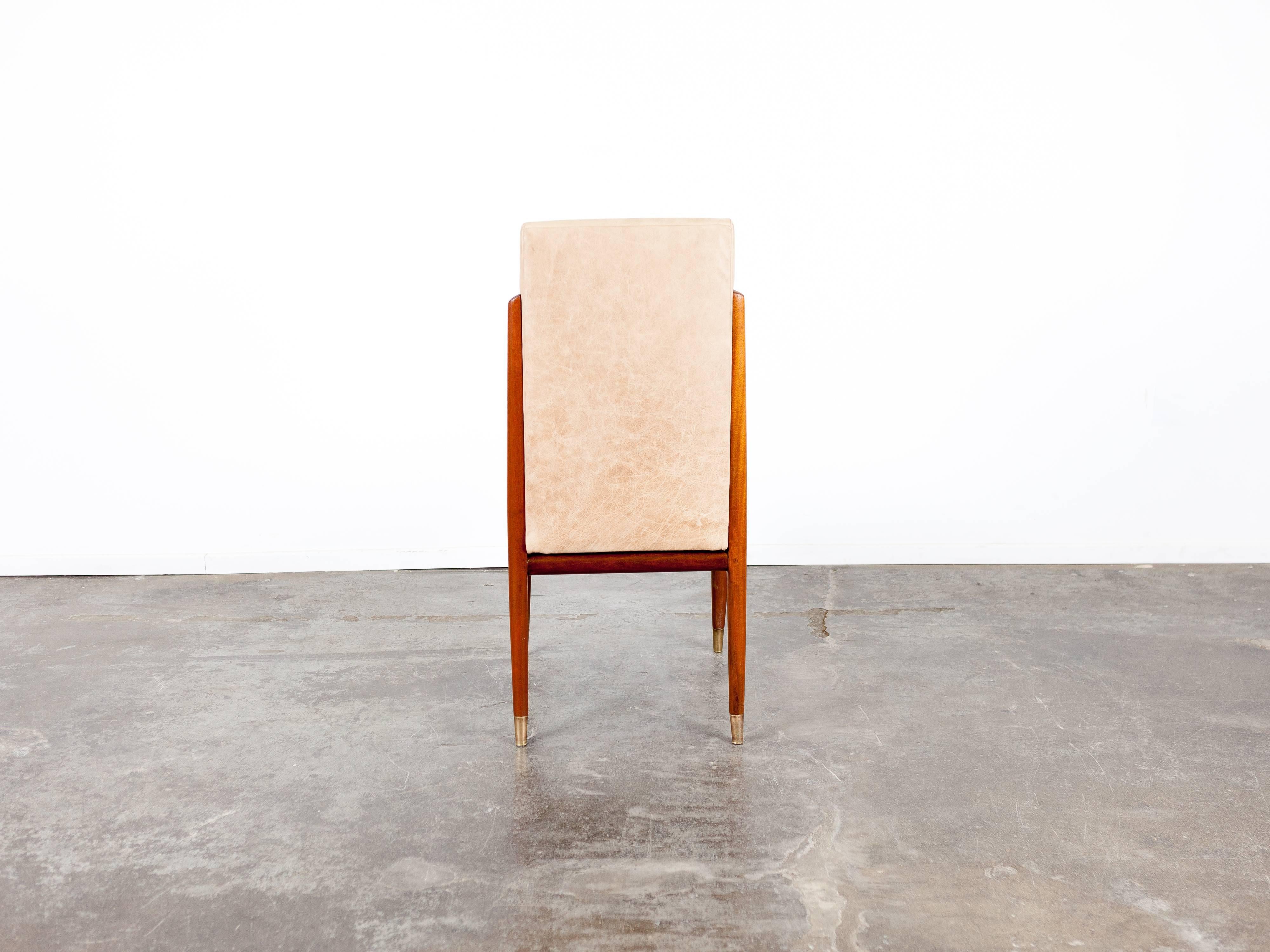 Mid-Century Eugenio Escudero Mahogany Leather Dining Chairs 1