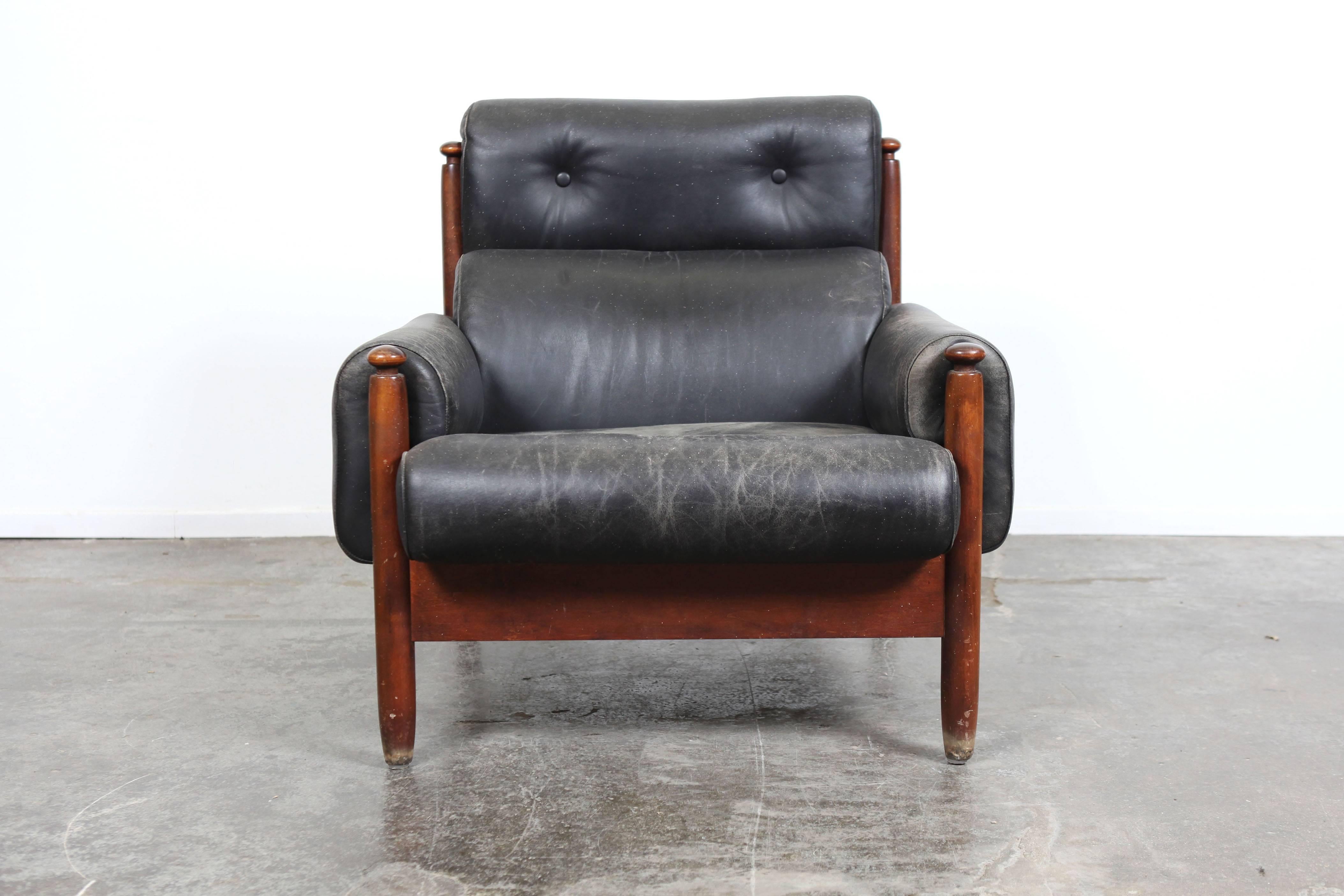 mid century leather chair