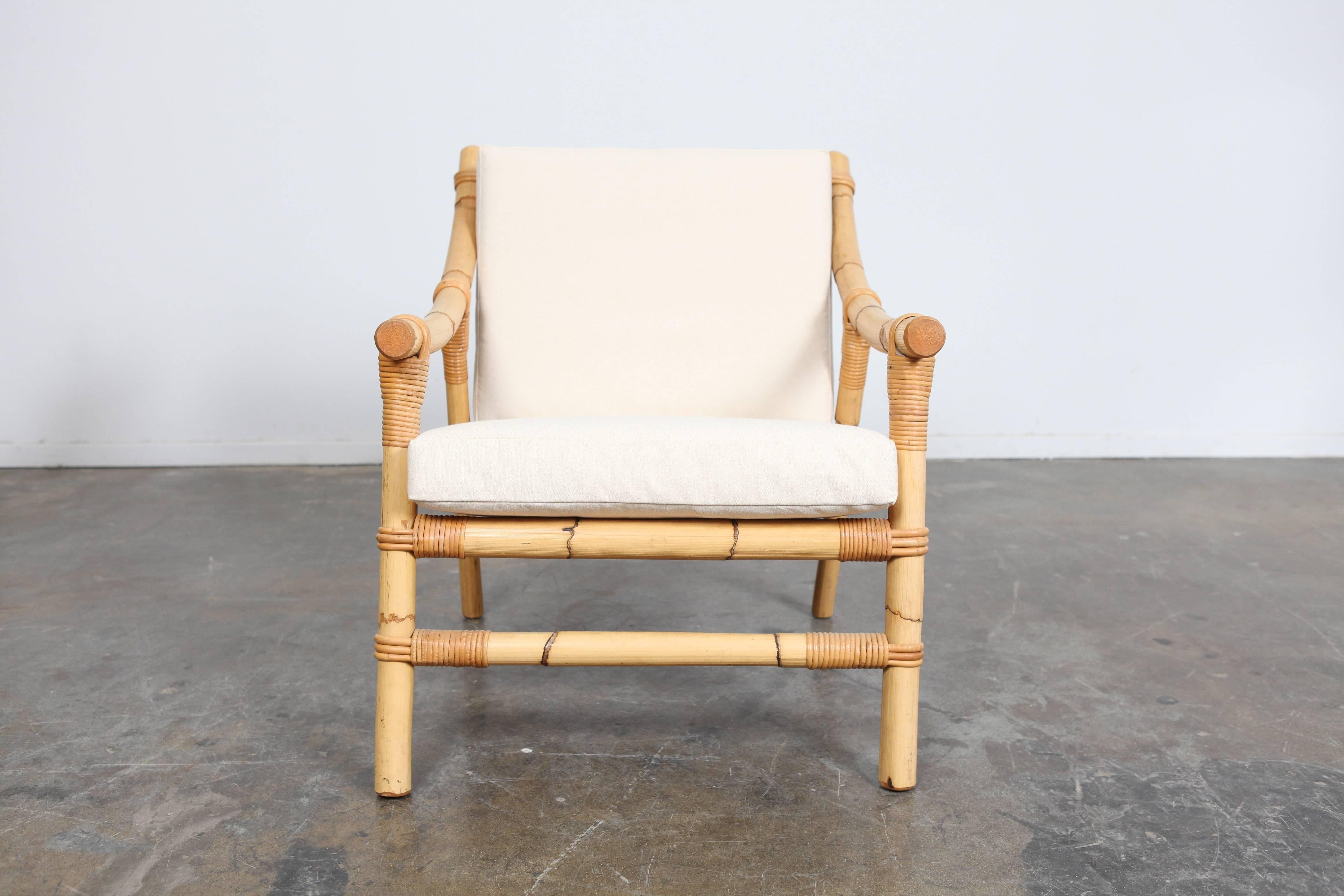 Mid-20th Century Pair of Bamboo Mid-Century Modern Lounge Chairs