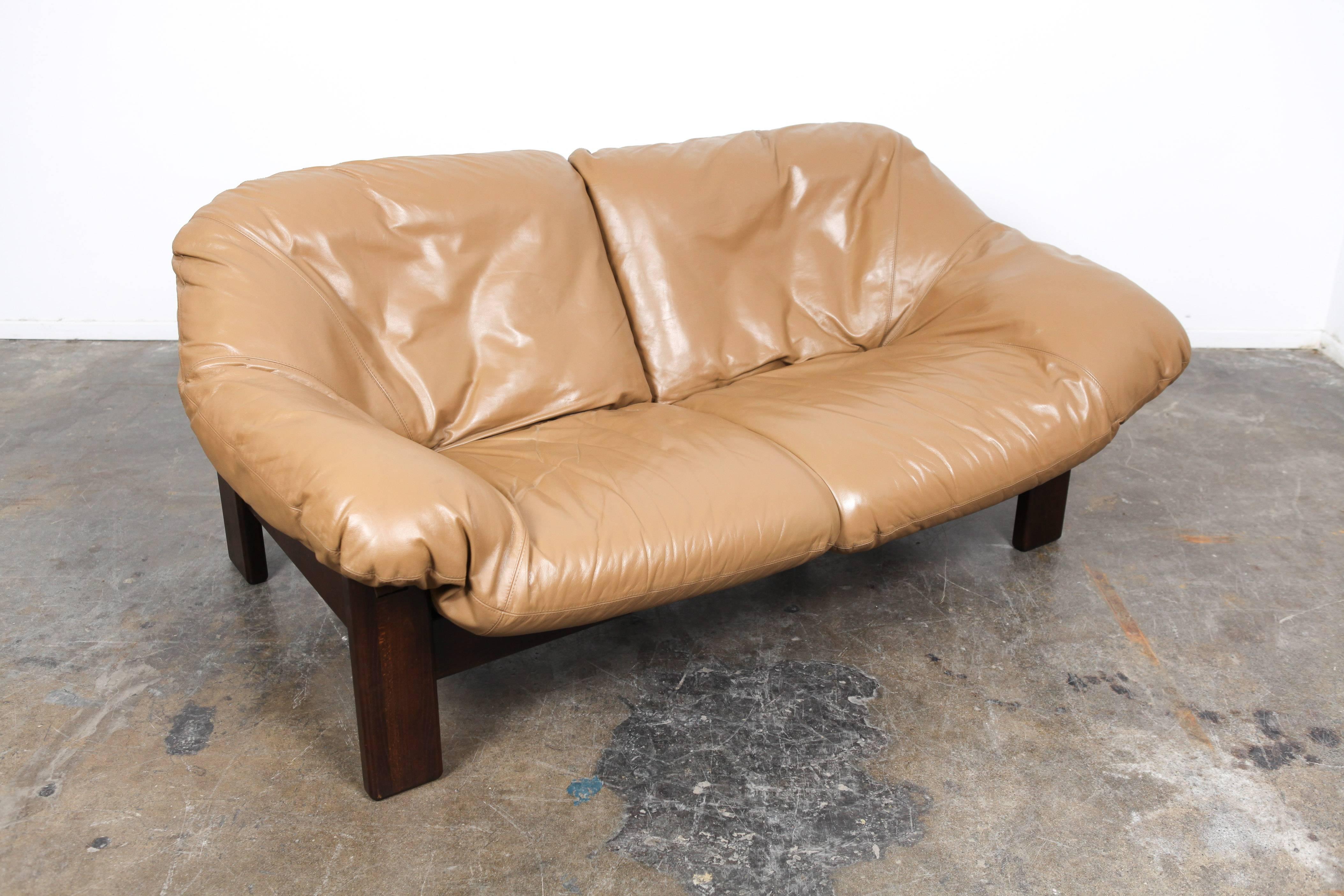 Mid-Century Modern Mid-Century Dutch Cognac Leather Sofa by Gerard Van Den Berg