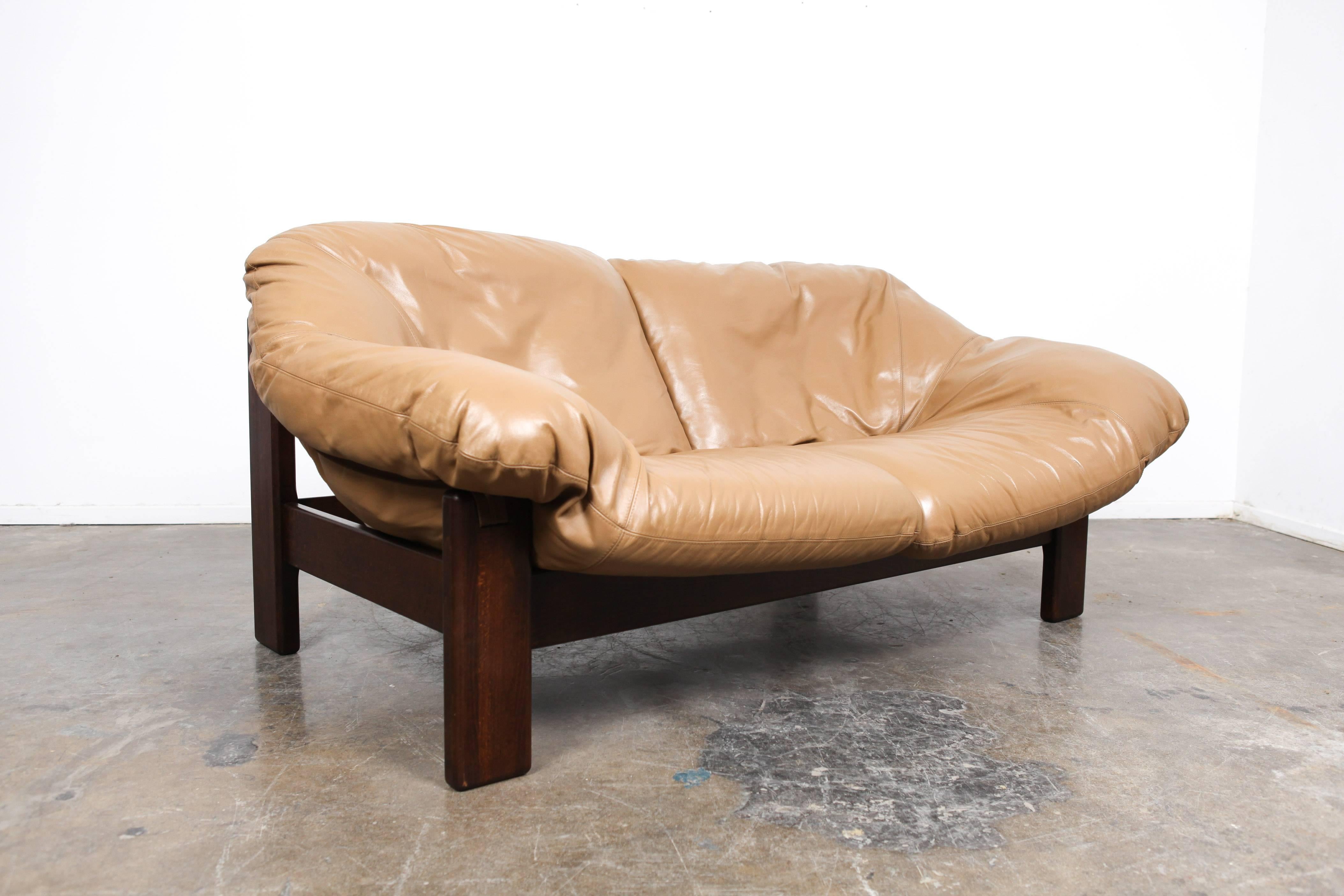 Late 20th Century Mid-Century Dutch Cognac Leather Sofa by Gerard Van Den Berg