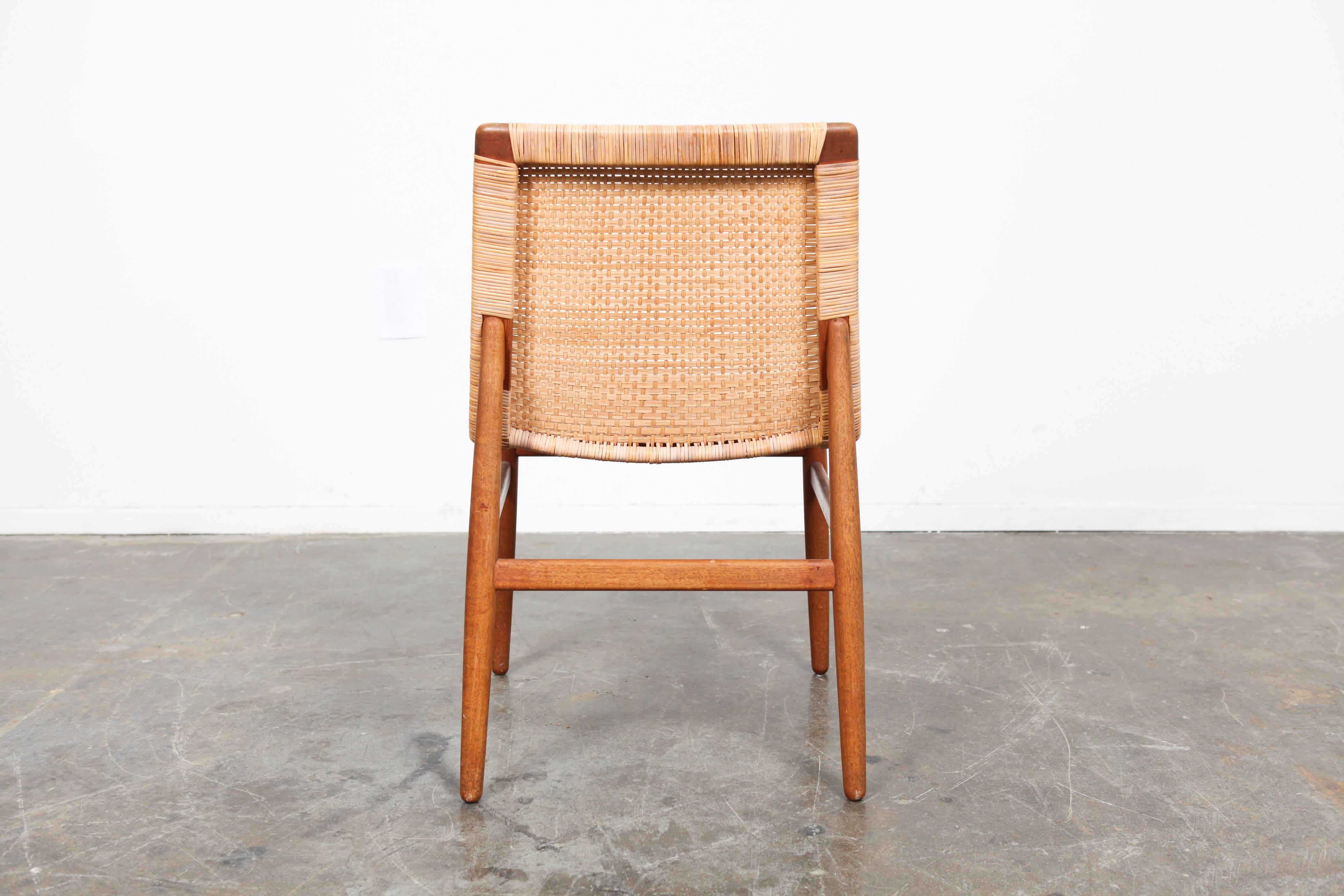 Set of Four Very Rare Teak Danish Dining Chairs by Jorgen Høj In Excellent Condition In North Hollywood, CA