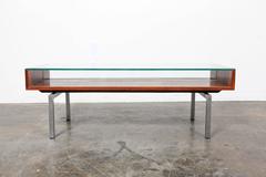 Mid-Century Modern Danish Rosewood Glass Top Coffee Table