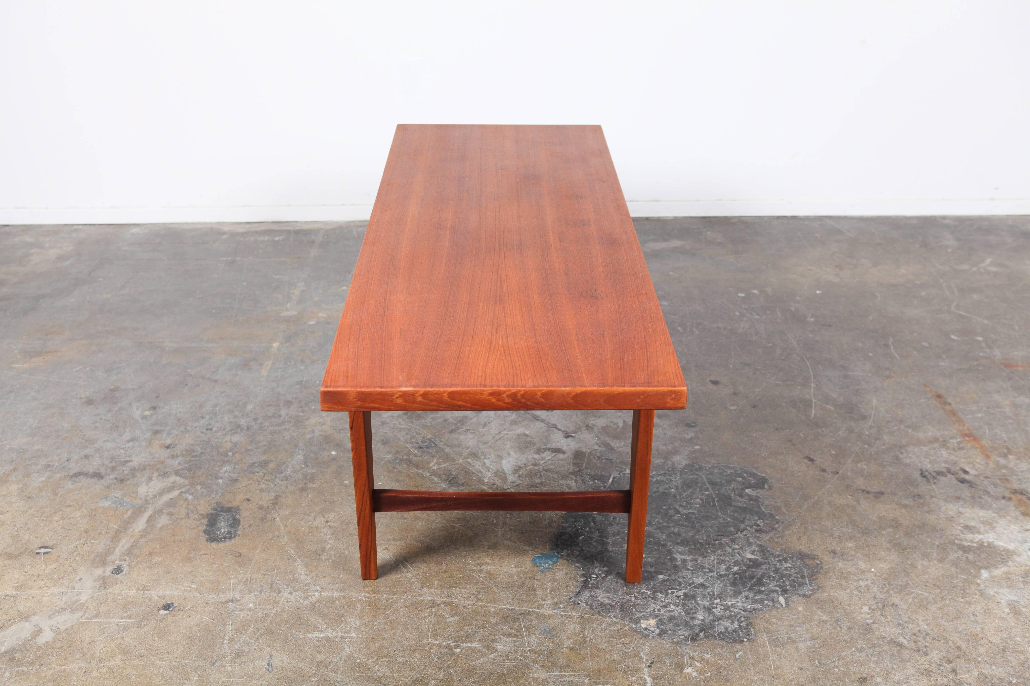 Teak Mid-Century Modern Floating Top Coffee Table  1