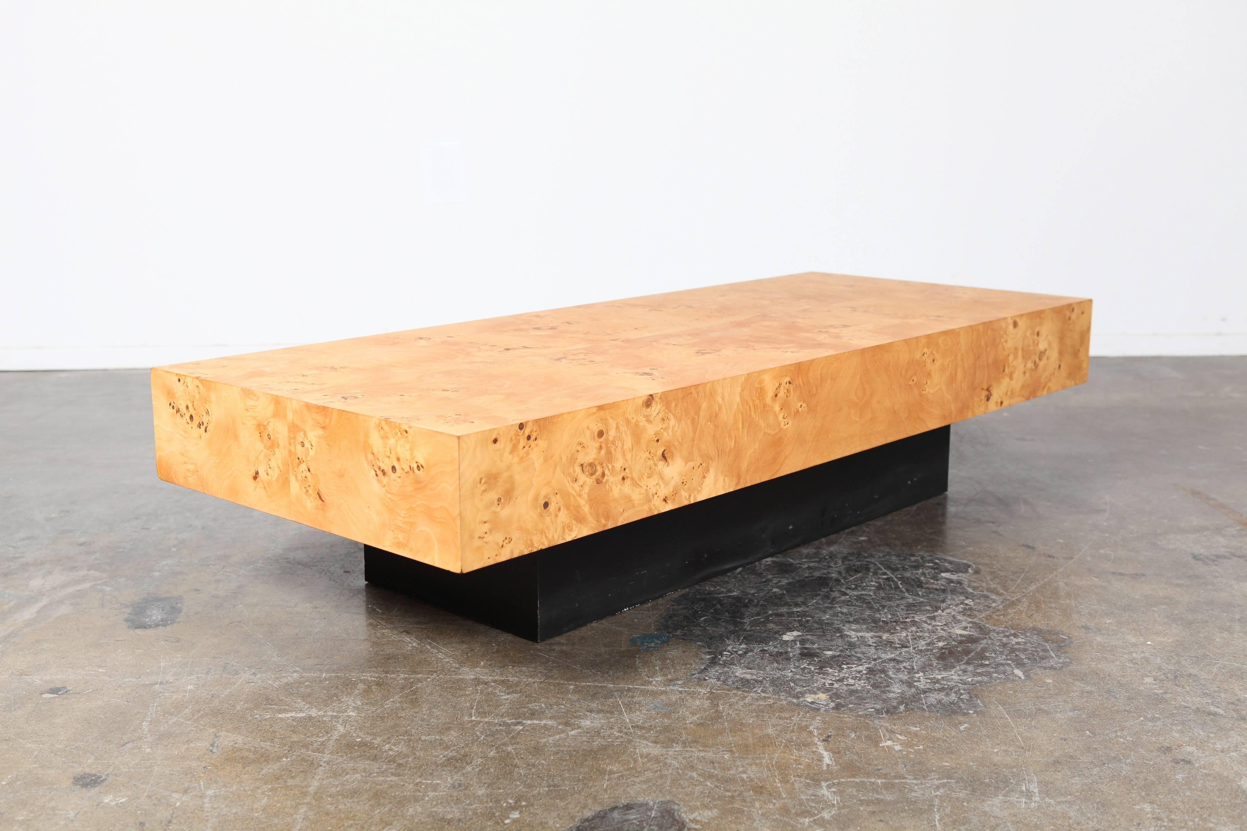 Mid-20th Century Burl Olive Wood Coffee Table by Milo Baughman