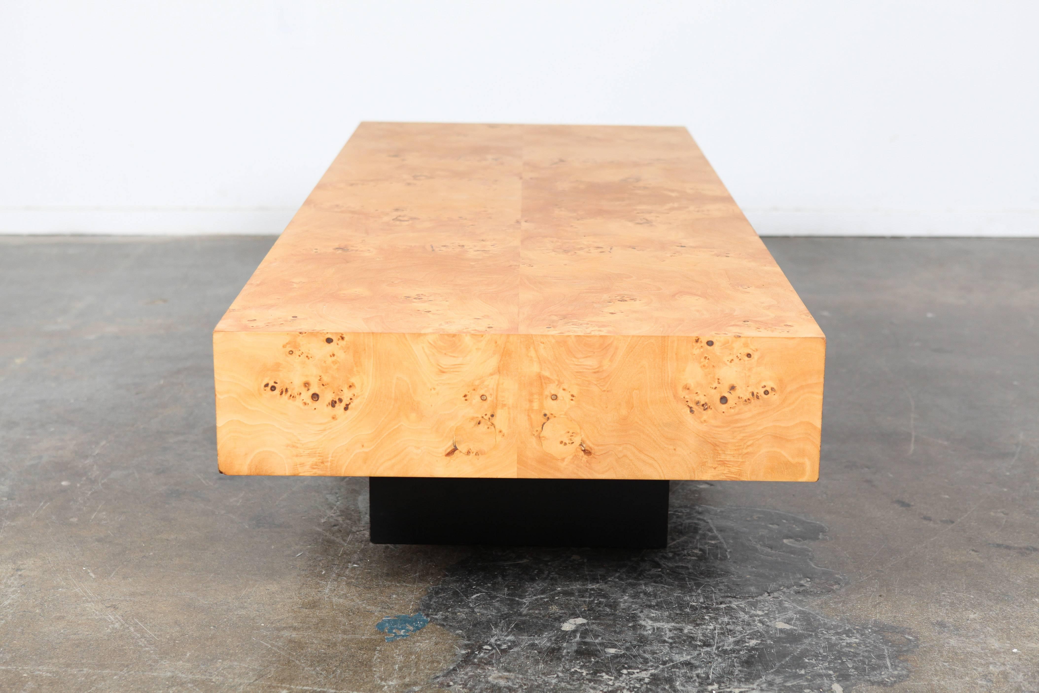 Burl Olive Wood Coffee Table by Milo Baughman 2