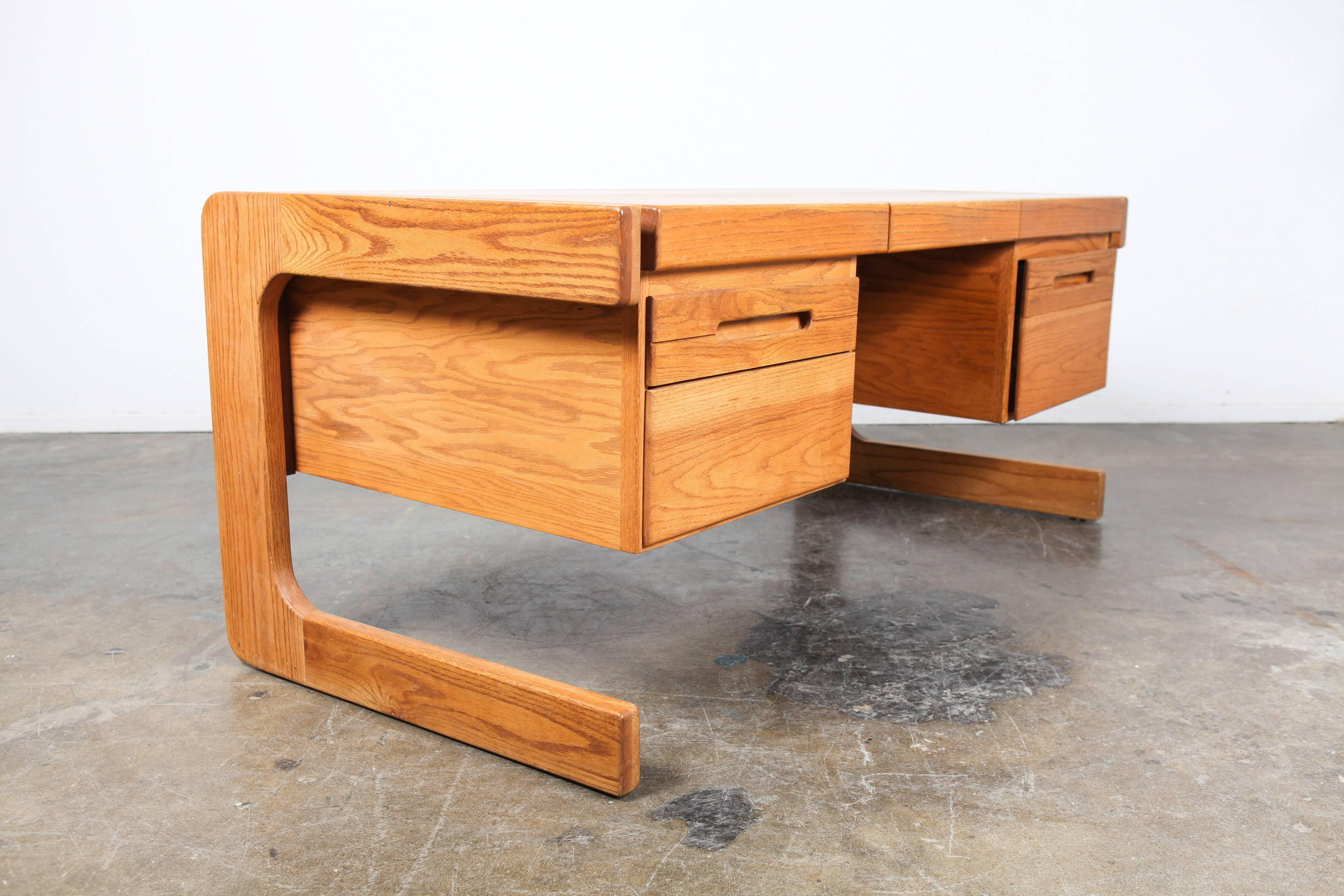 American Mid-Century Modern Oak Lou Hodges Desk 1