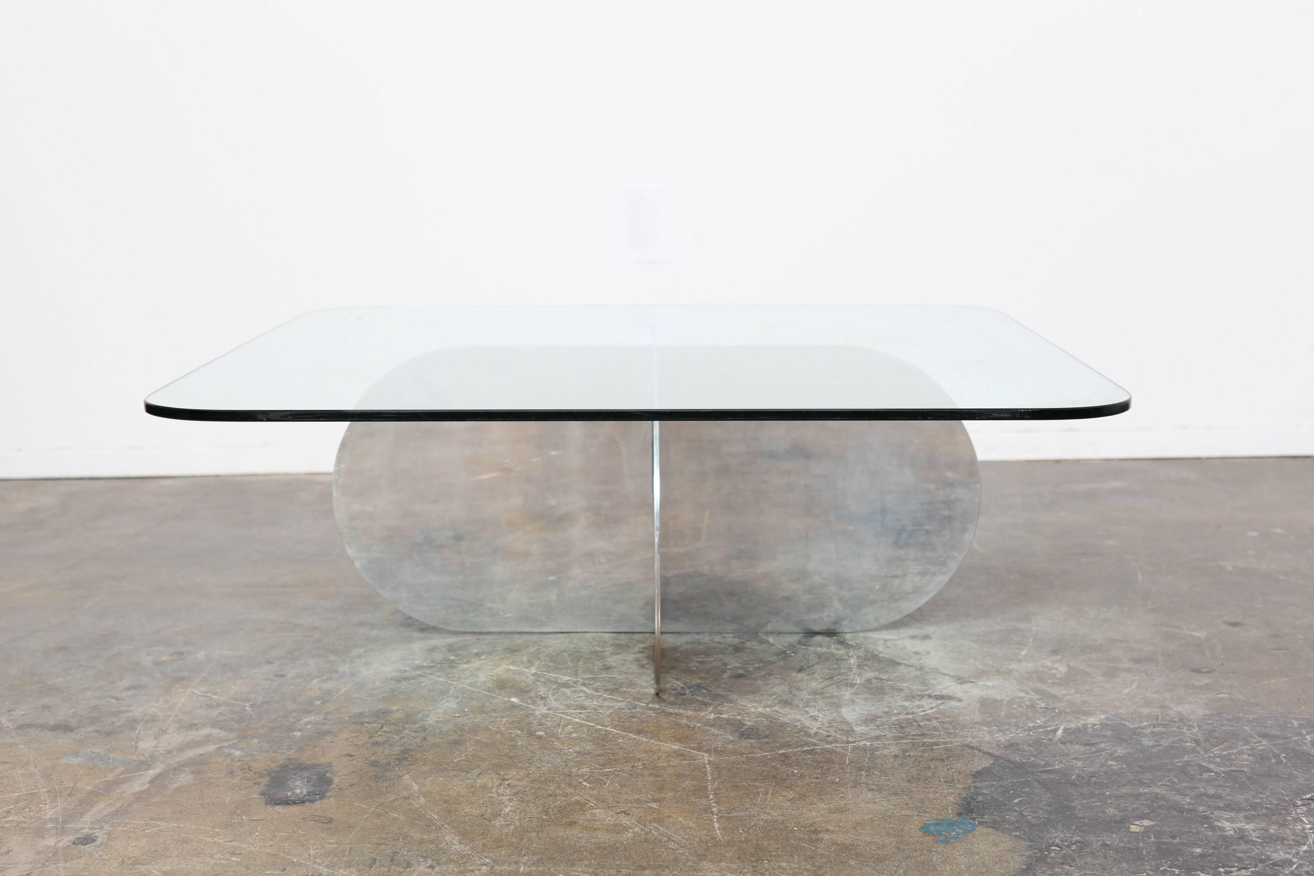 American Mid-Century Modern Paul Mayen Aluminum “X” Coffee Table