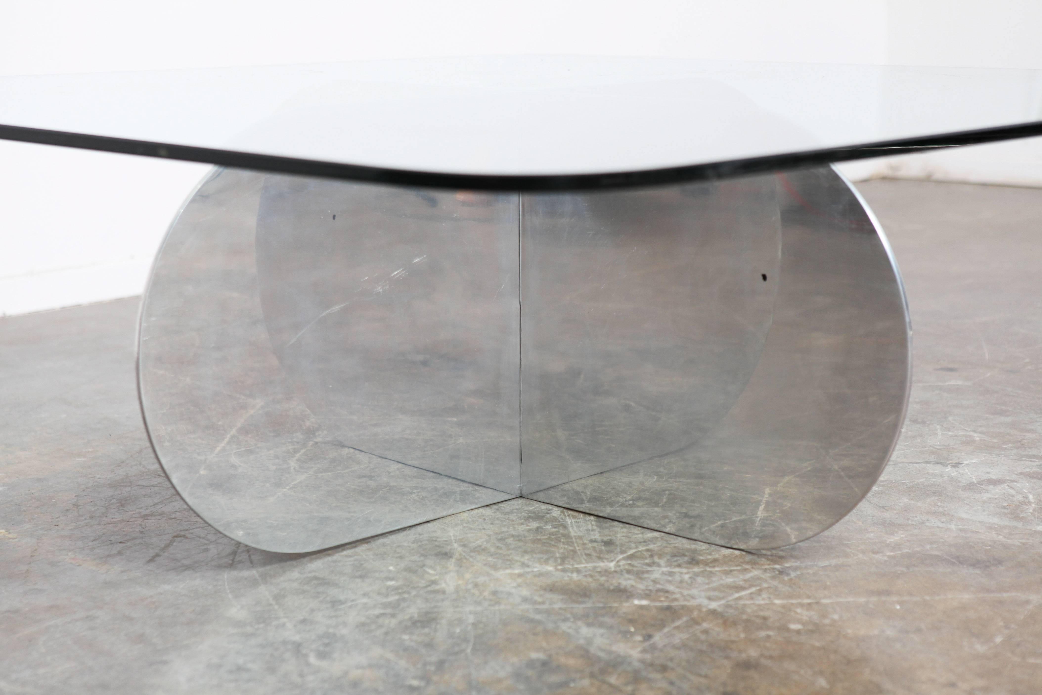 Mid-Century Modern Paul Mayen Aluminum “X” Coffee Table 1
