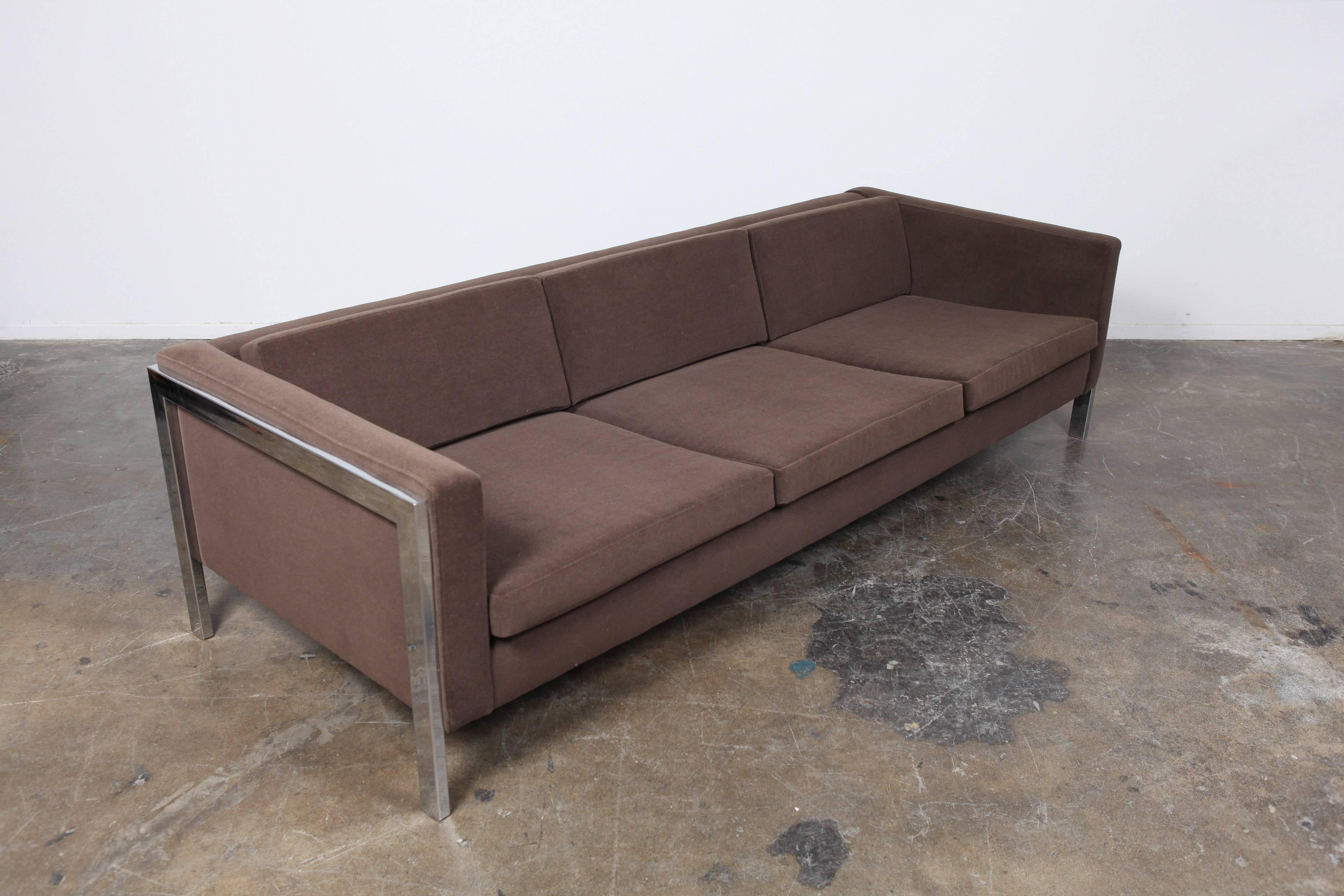 American Mid-Century Modern Chrome Framed Sofa