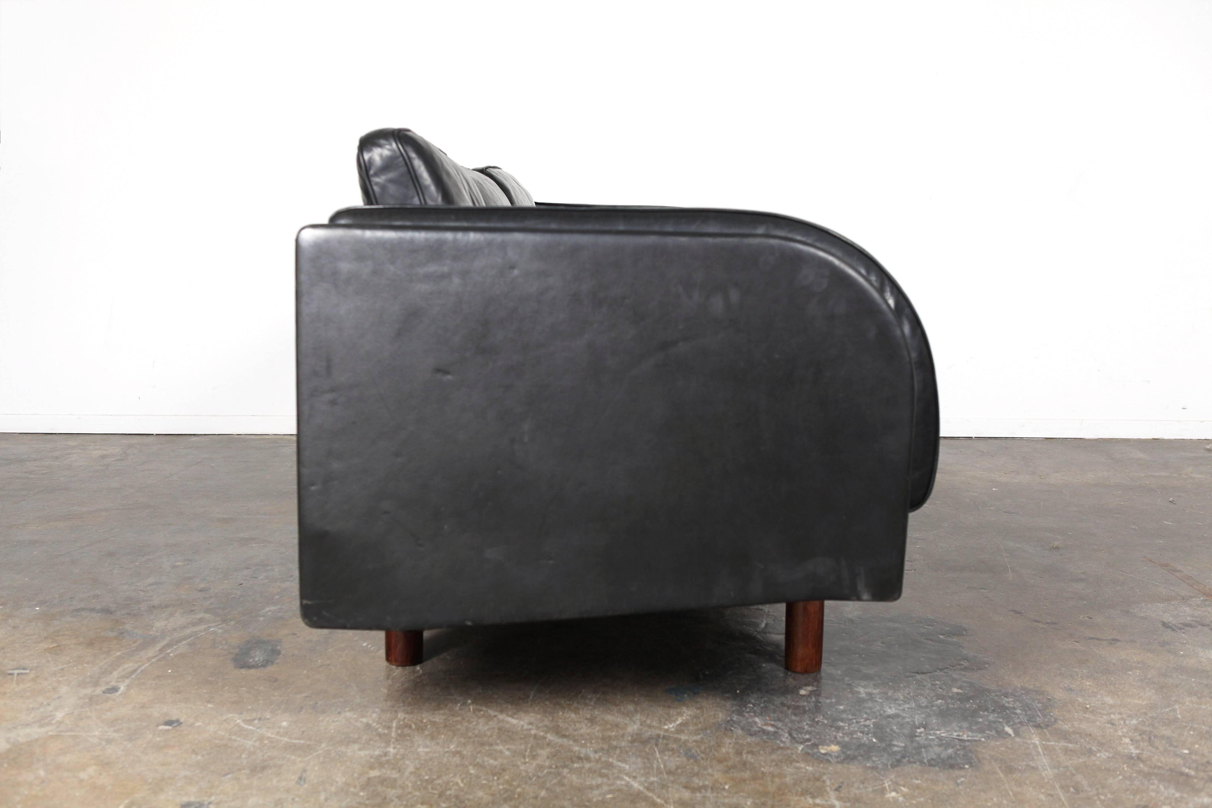 Mid-20th Century Danish Mid-Century Jørgen Gammelgaard Black Leather Sofa