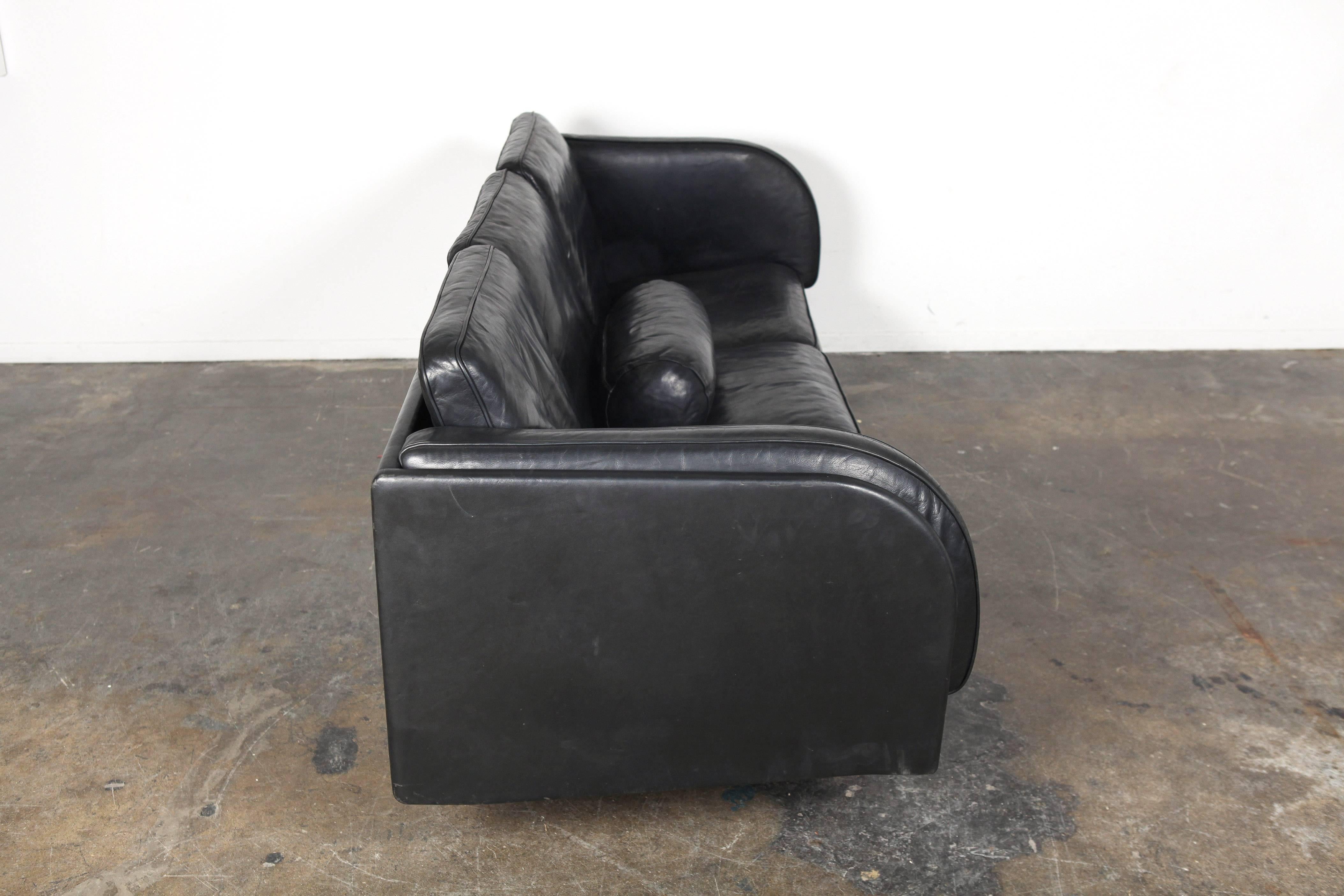 Danish Mid-Century Jørgen Gammelgaard Black Leather Sofa 1