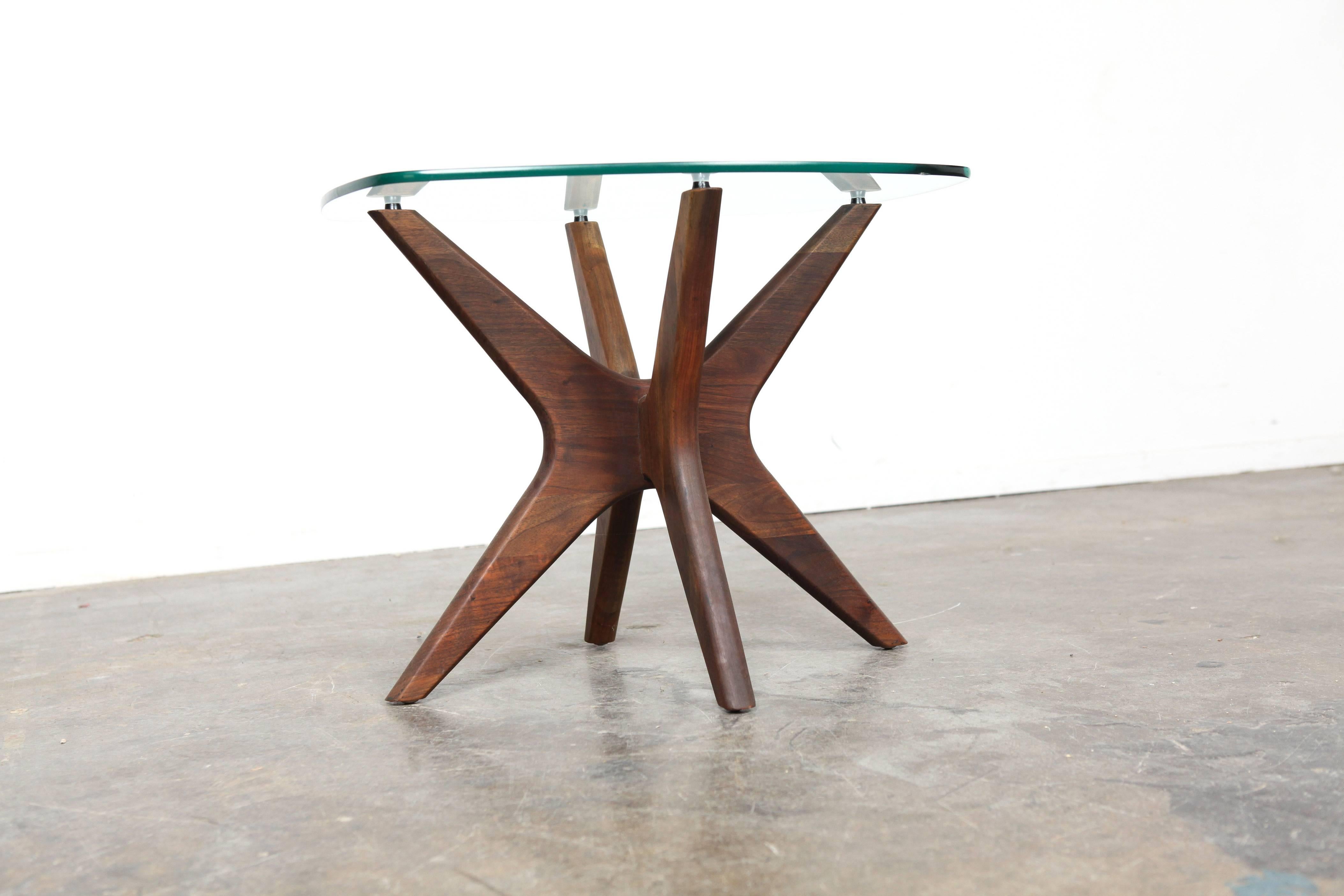Glass Pair of Mid-Century Walnut End Tables by Adrian Pearsall for Craft Associates