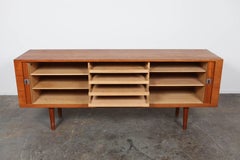 Midcentury Teak Tambour Door Sideboard by Hans Wegner "The President"
