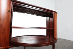 Rosewood, Corner Bar with Locking, Rotating Door Designed by Torbjorn Afdal