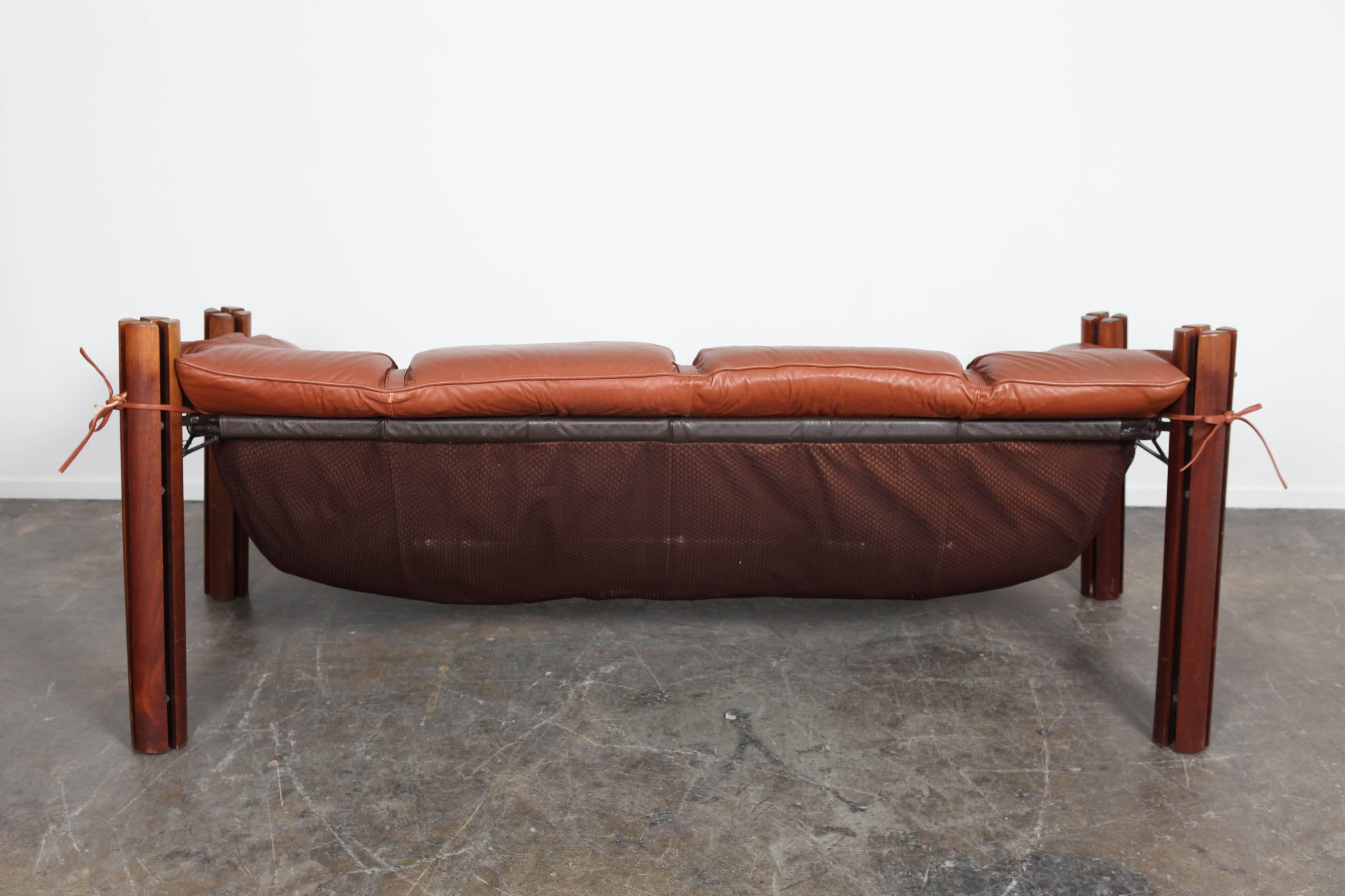 Percival Lafer MP-211 Brazilian Leather Sofa, 1970s Brazil 1