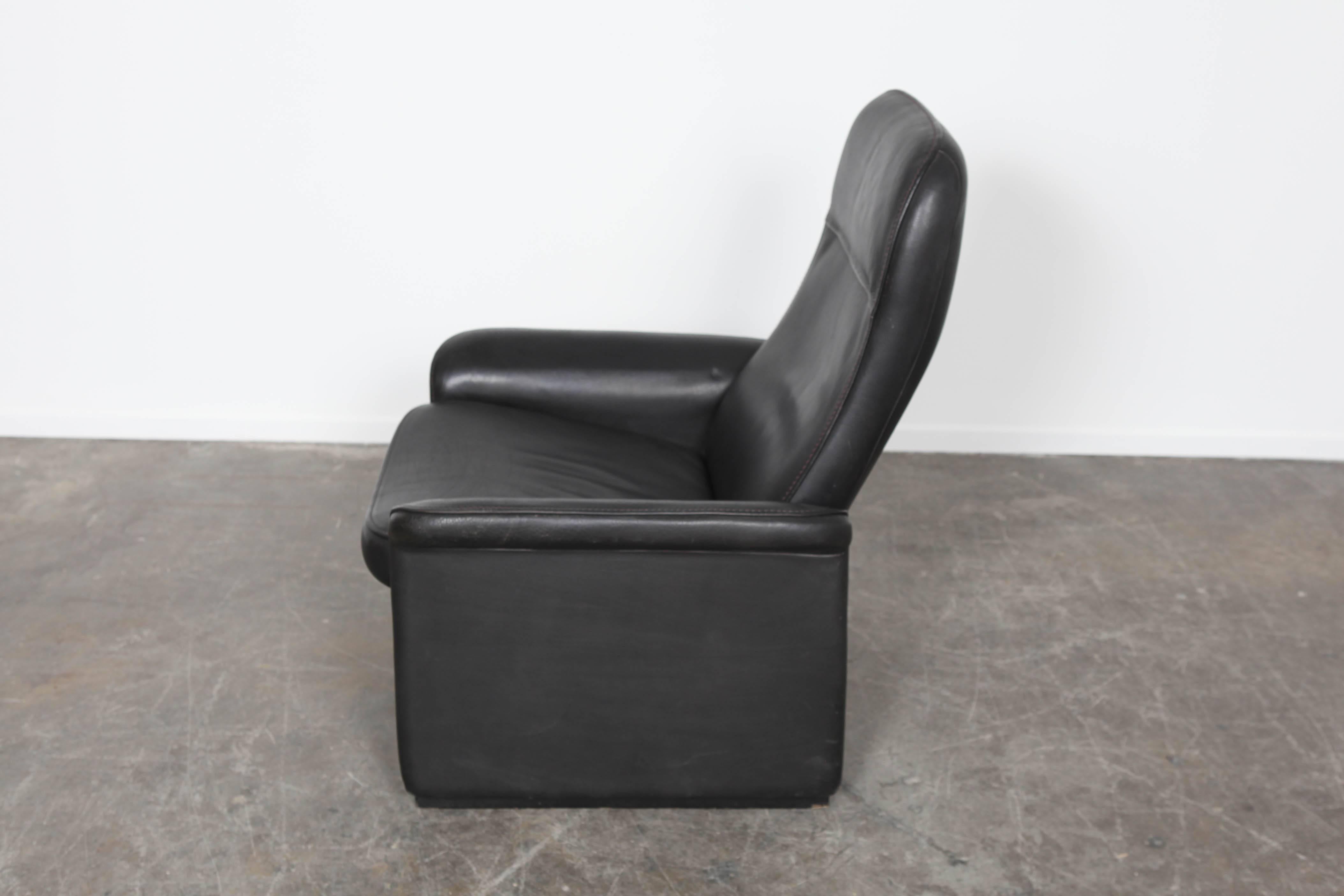 Late 20th Century De Sede Black Leather Reclining Ds-50 Lounge Chair