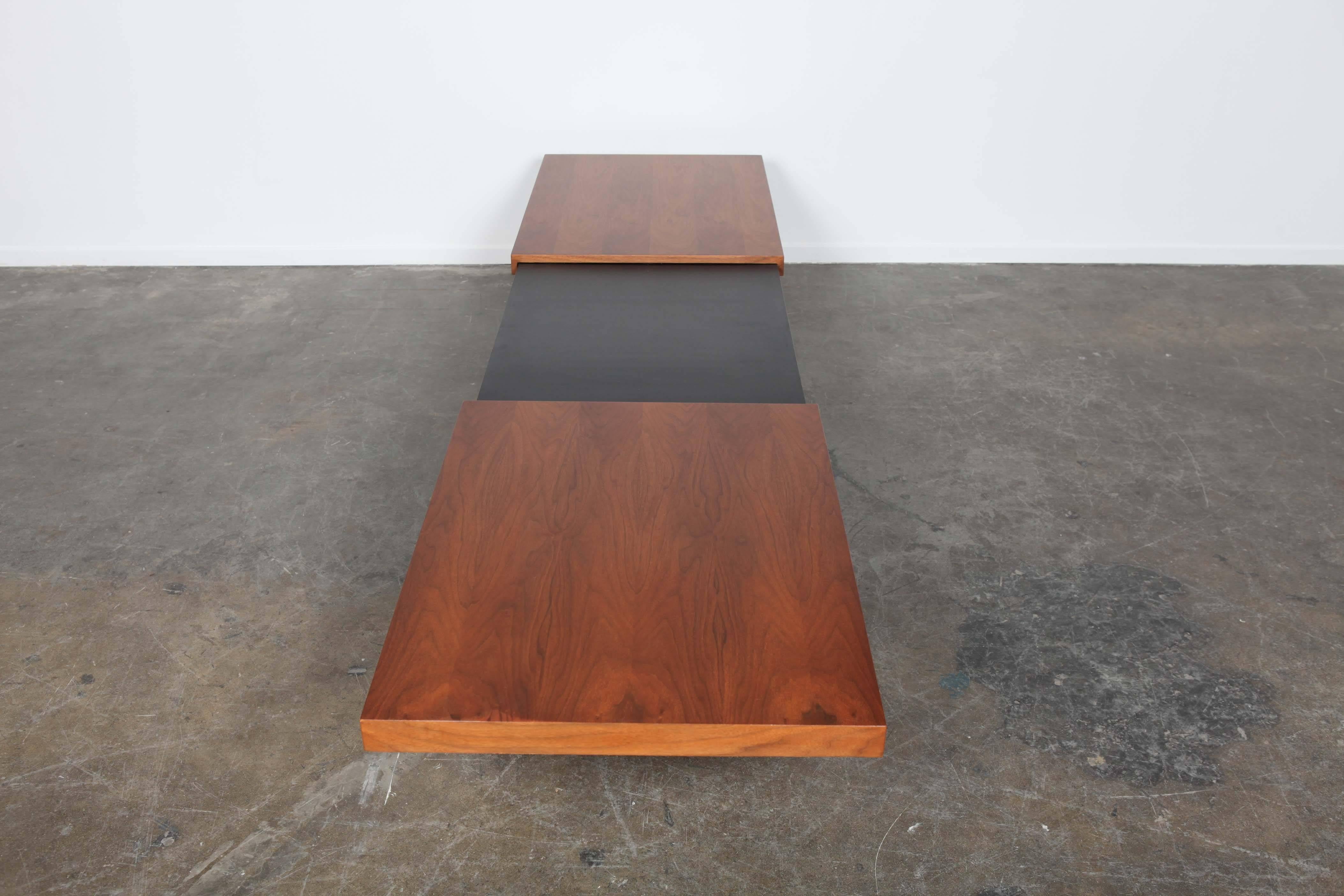 Newly Refinished John Keal Expanding Walnut Coffee Table for Brown Saltman 1